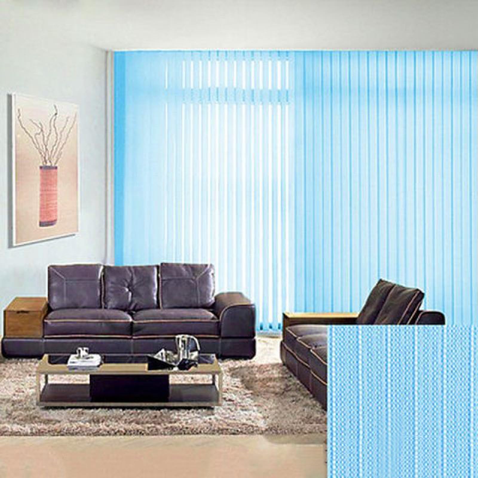 Blu Tende A Lamelle Verticali,Tende per La Privacy in Tessuto A Lamelle,Tenda A Rullo per Interni Oscurante,Controllo Luce Privacy,per Ufficio,Personalizzato,Larghezza×Altezza (60cm x 200cm)