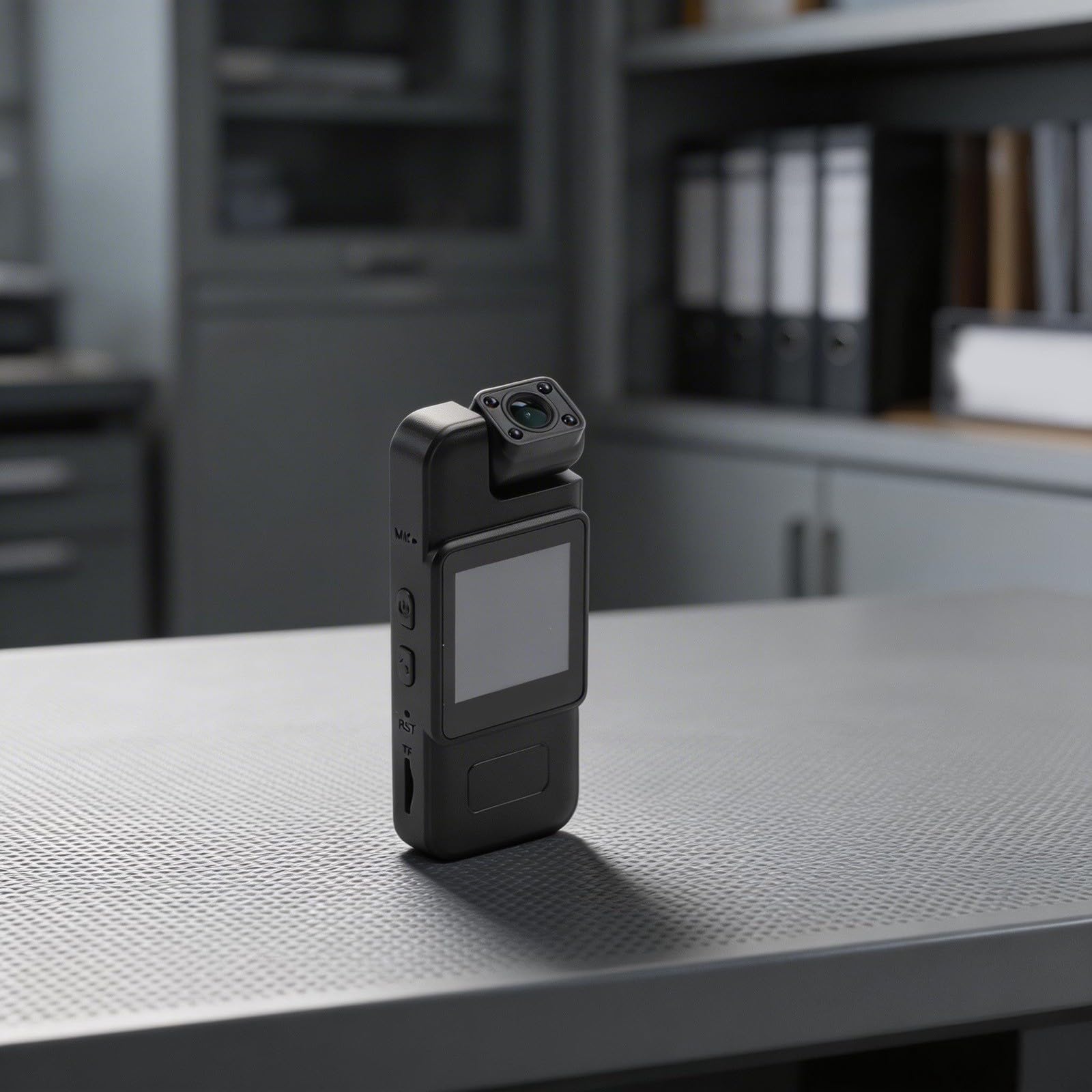 Body Cam portatile 4K con display da 1,54 pollici, obiettivo rotante a 180°, WiFi e funzione di visione notturna, fotocamera di registrazione compatta con batteria da 1000 mAh