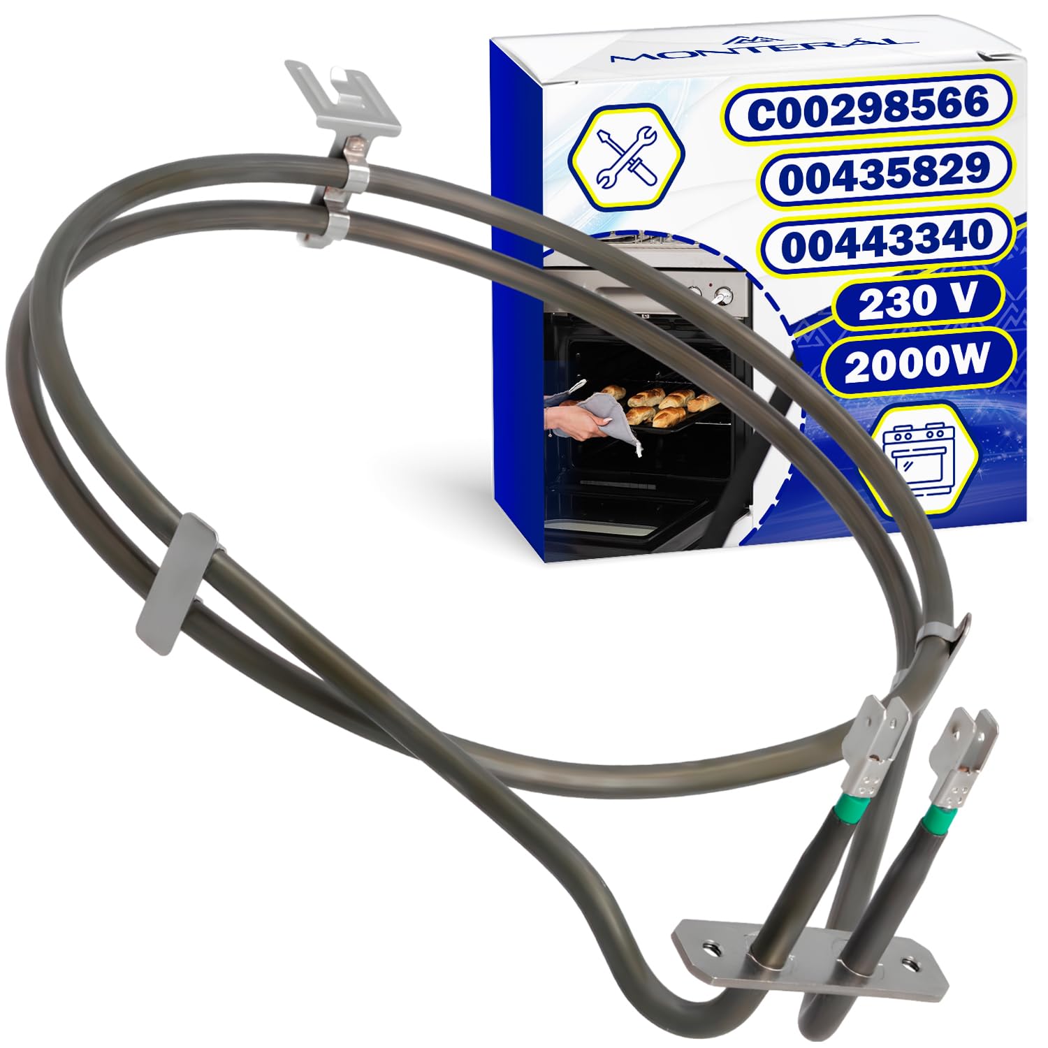 Circulaire Resistance pour Four 2100W 00435829 435829 pour Bosch pour Balay | C00298566 pour Indesit pour Whirlpool - Garantie de 10 Ans - MONTERAL