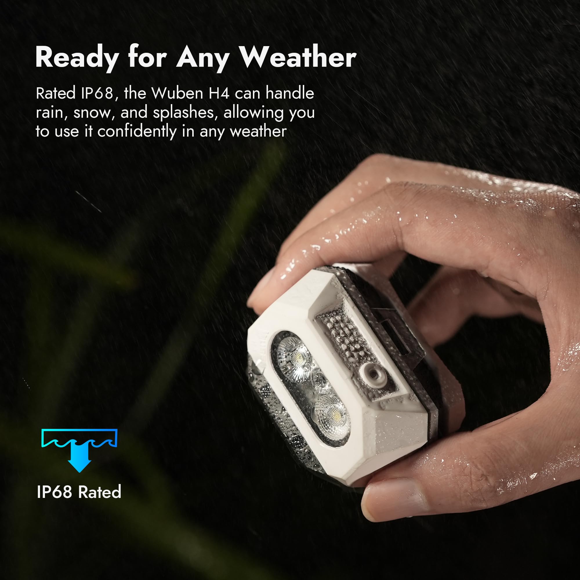 WUBEN Linterna frontal H4 recargable, 800 lúmenes, linterna frontal impermeable IP68 con sensor de movimiento, linterna frontal con 10 modos con luz roja, para camping, correr, pesca y senderismo