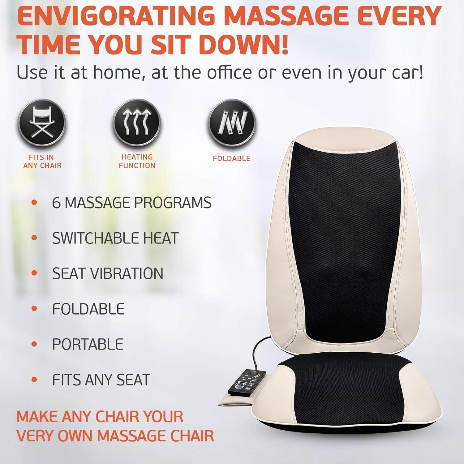 Buy Back And Neck Massager Shiatsu Massage Chair Seat Cushion With Heat