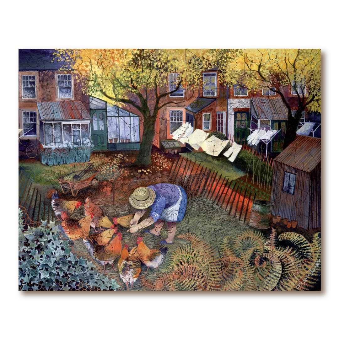 Victory Wooden Puzzles, 'Town Hens' Miniature Jigsaw Puzzle for Adults - Image 2