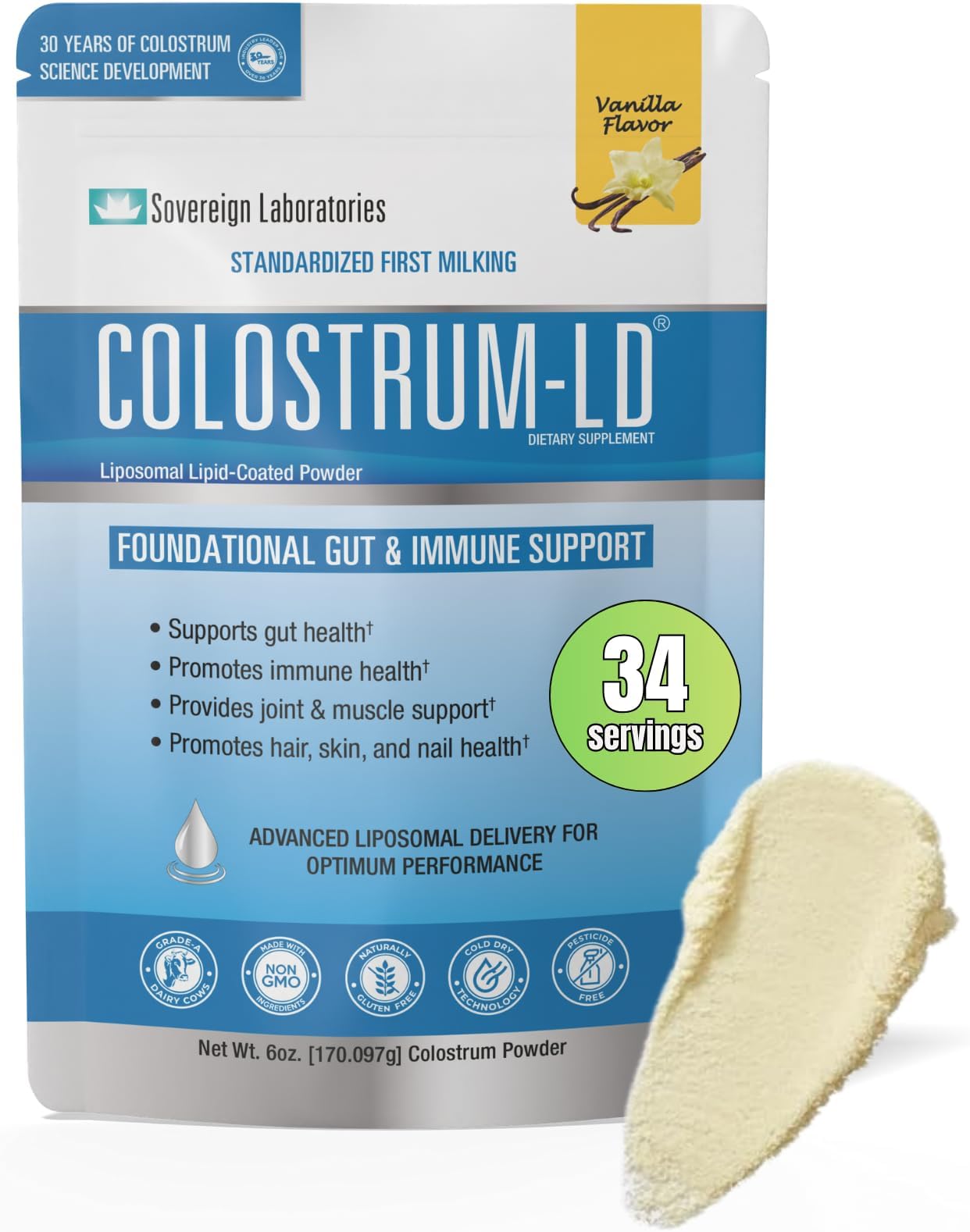 Advanced Absorption Liposomal Powder - Halal Certified Proprietary Tech Provides up to 1500% More Bio-Available Over Regular - Vanilla 170 Grams