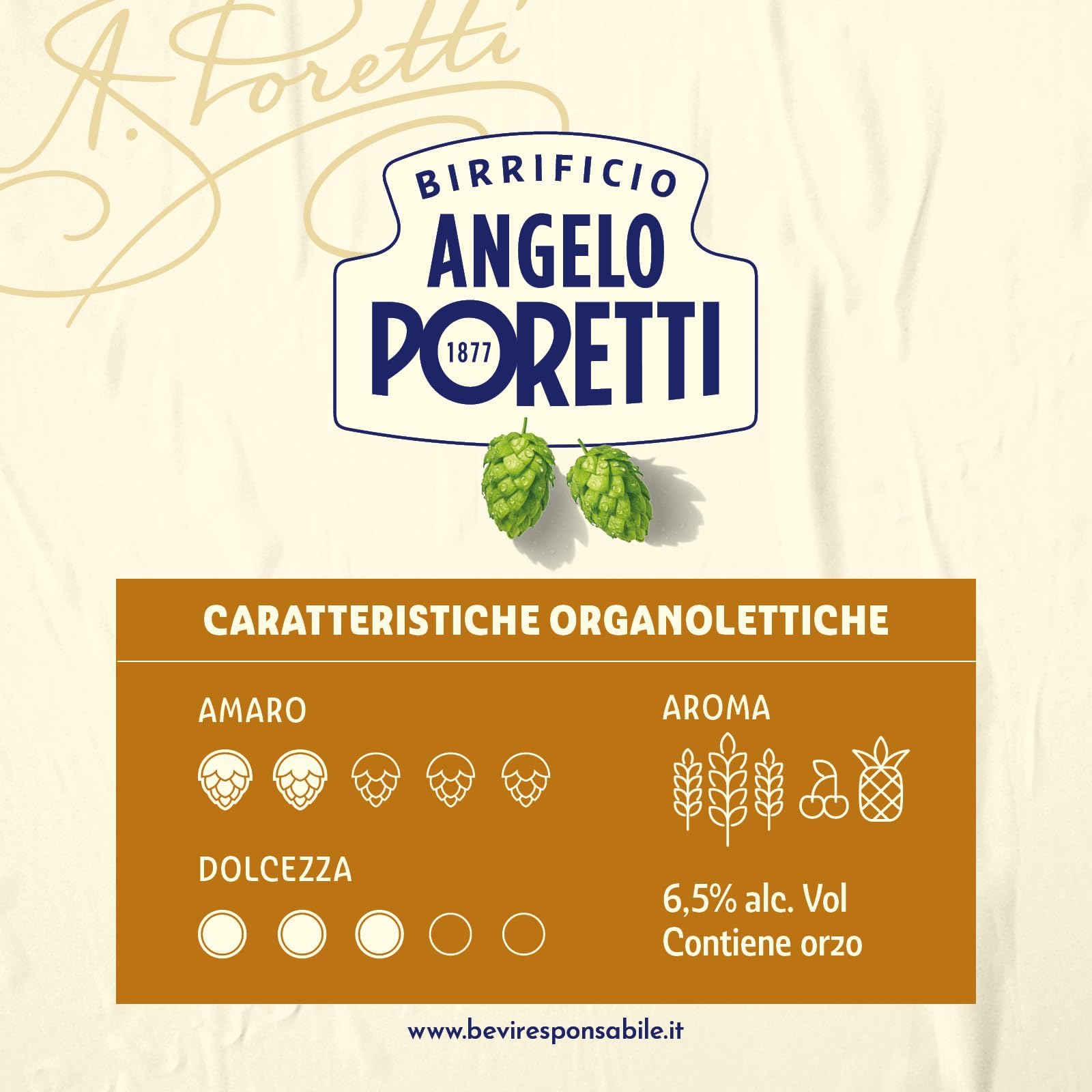 Birrificio Angelo Poretti Birra 5 Luppoli Doppio Malto Chiara, Cassa con 24 Bottiglie da 33cl, Birra Bock Doppio Malto Chiara, Gusto Maltato e Fruttato, Gradazione Alcolica 6.5% Vol.
