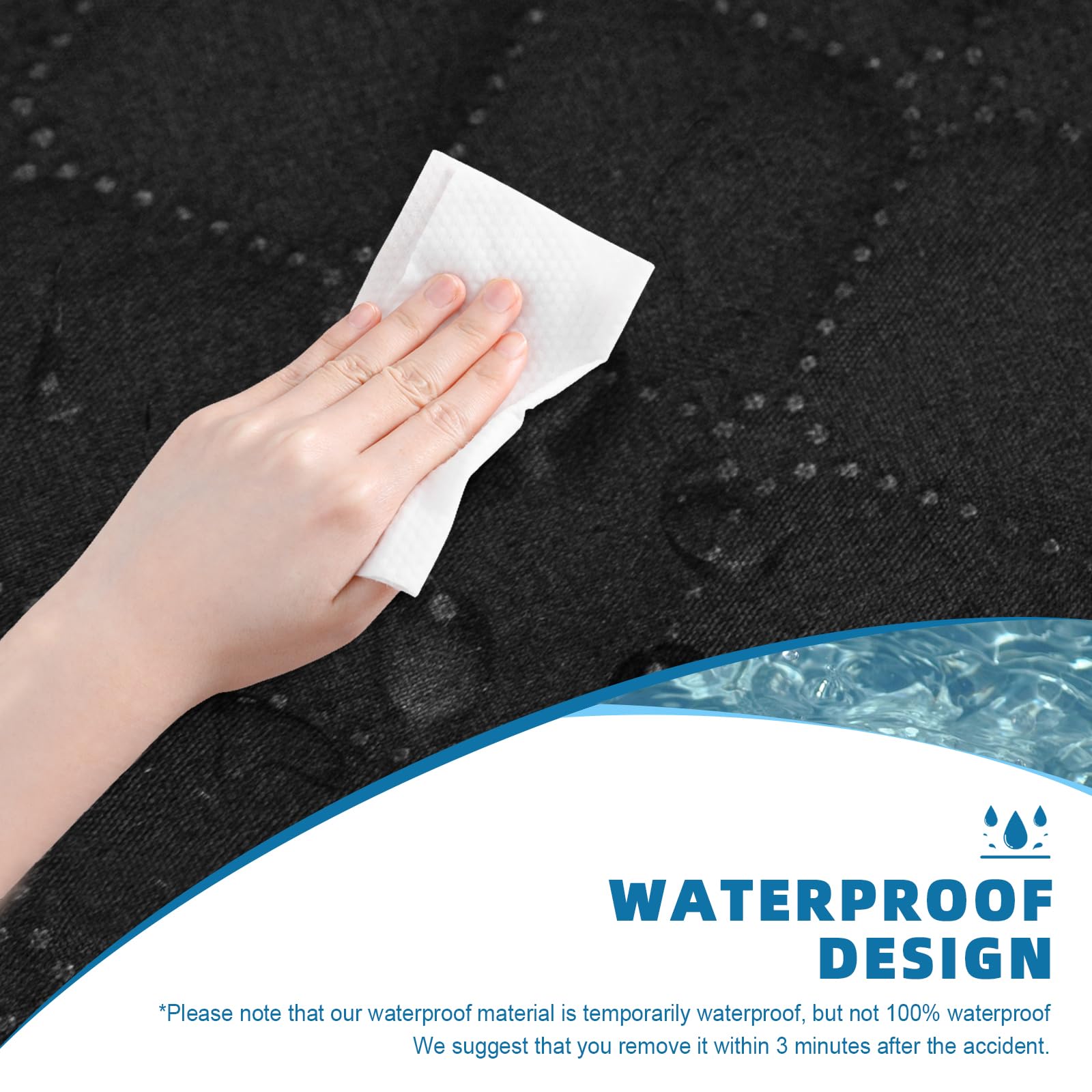 Jaotto Copridivano 2 Posti Impermeabile Copri Divano con Braccioli Fodere Copridivano Trapuntato con Tasche Laterali Copridivano Impermeabile per Animali,Nero