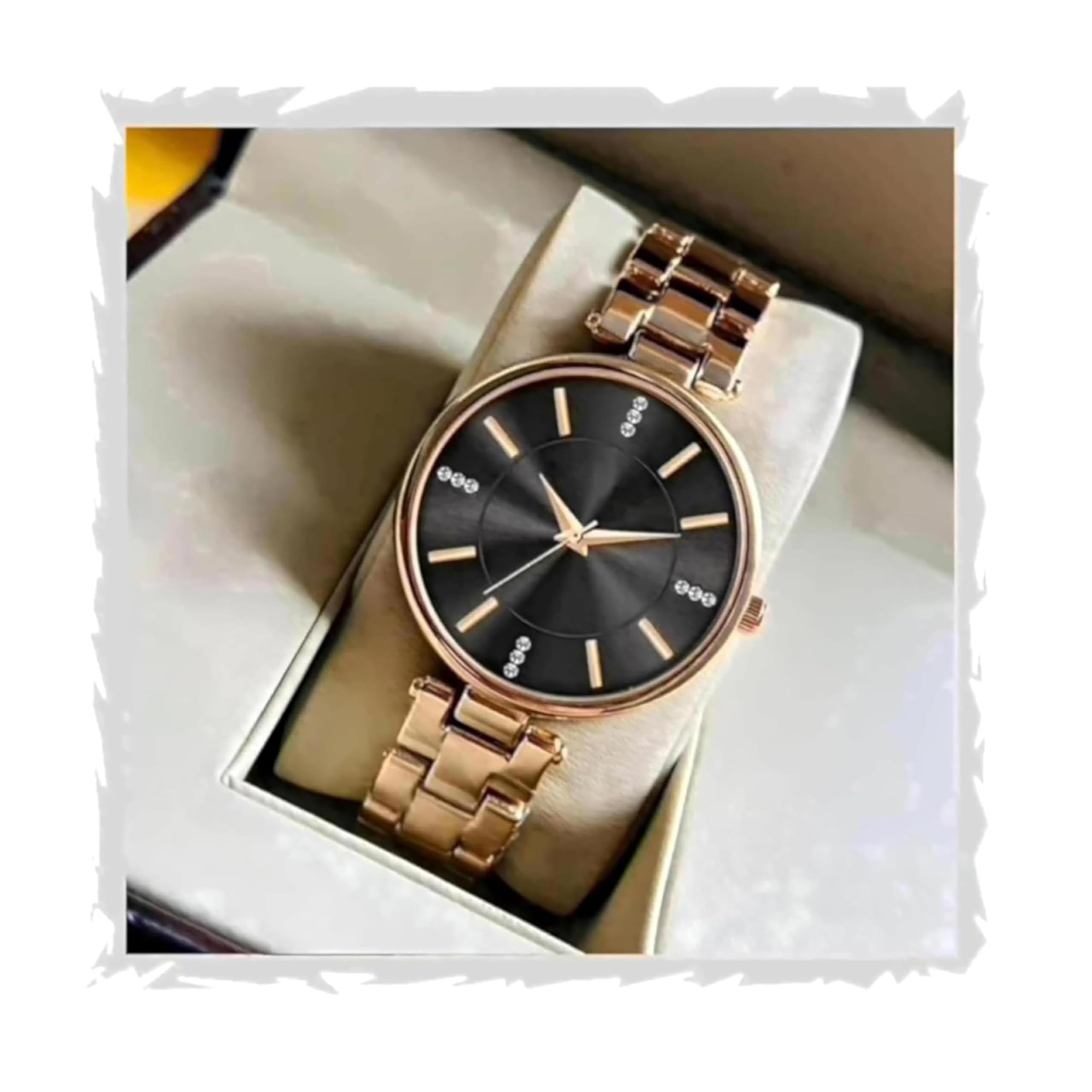 Women Analogue Wrist Watches for Women's & Girls&Miss&Ladies Diamond Studded Dial Rosegold Colored Stylish Bracelet Strap