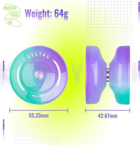 Miniatura 5 de MAGICYOYO Yoyo de cristal K2 para niños de 8 a 12 años, Yoyo sensible para principiantes, yoyo profesional de plástico que no responde para adultos