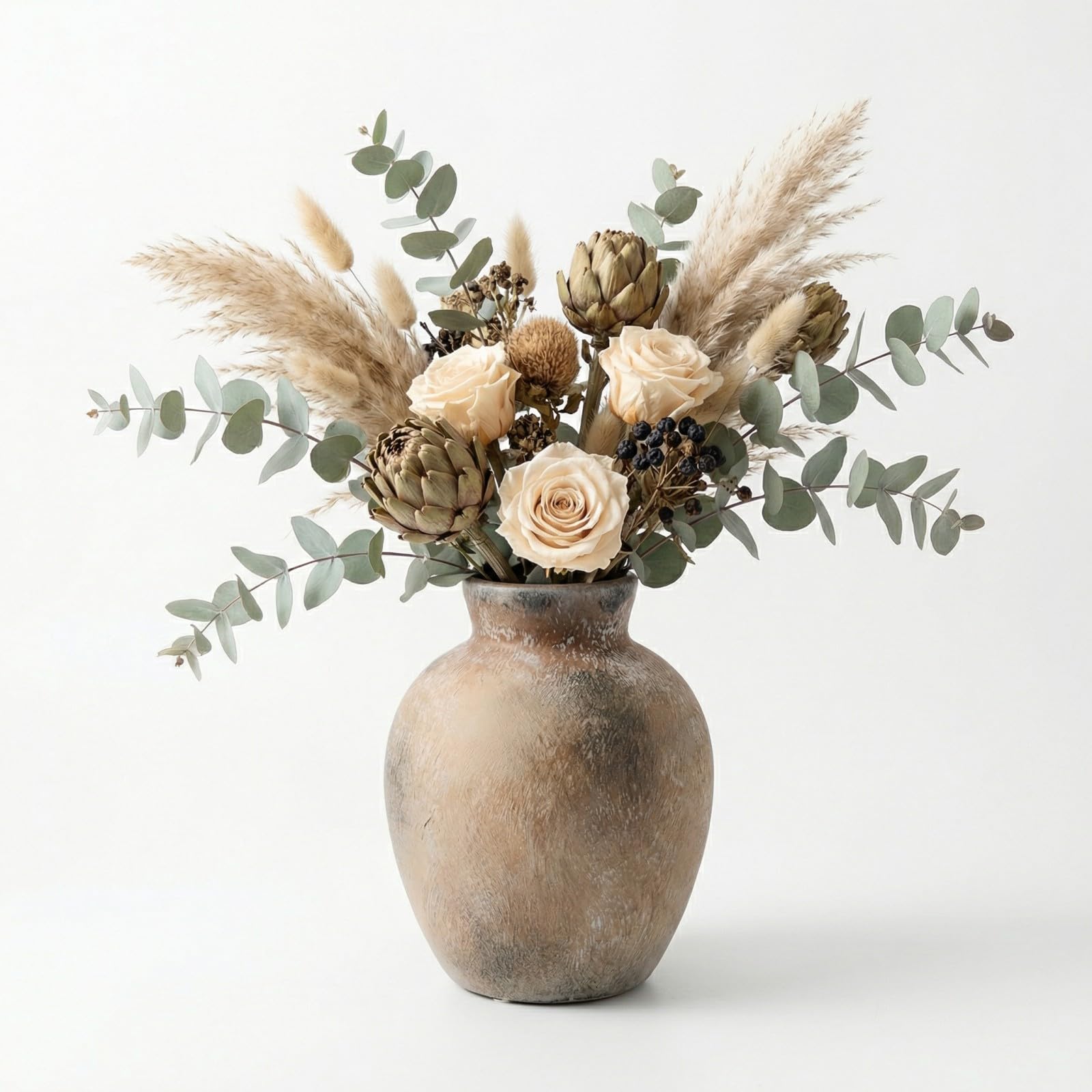 Vase en céramique de style ferme moderne pour fleurs et table de salon