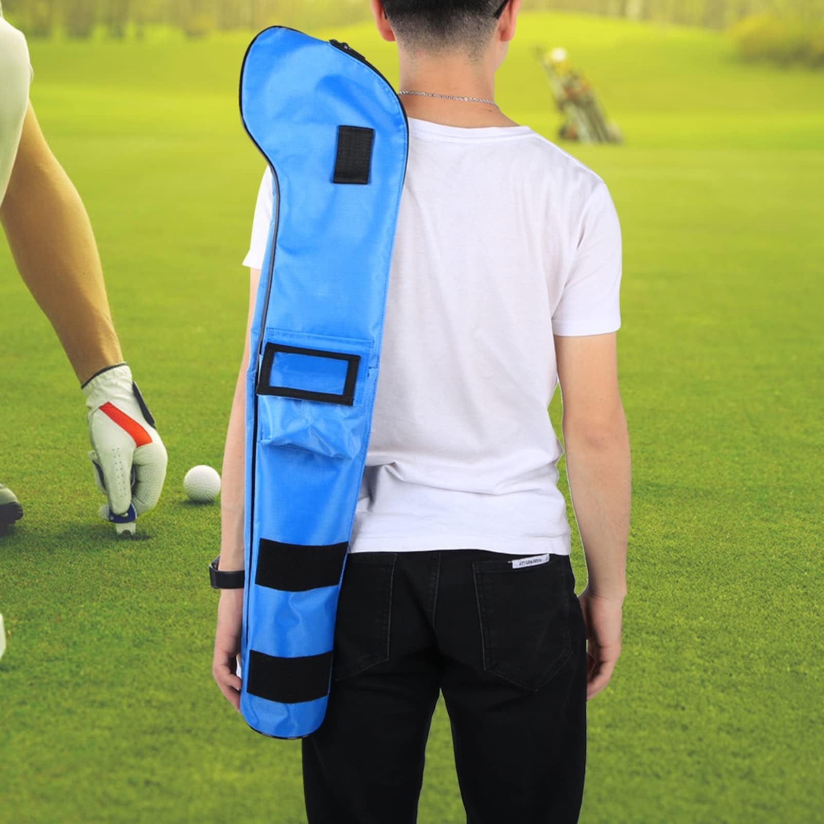 Borsa da golf per bambini, 32,28x3,74 pollici Borsa a tracolla morbida per bambini con tracolla Borsa da allenamento per campo pratica portatile e pieghevole per allenamento all'aperto e competizione