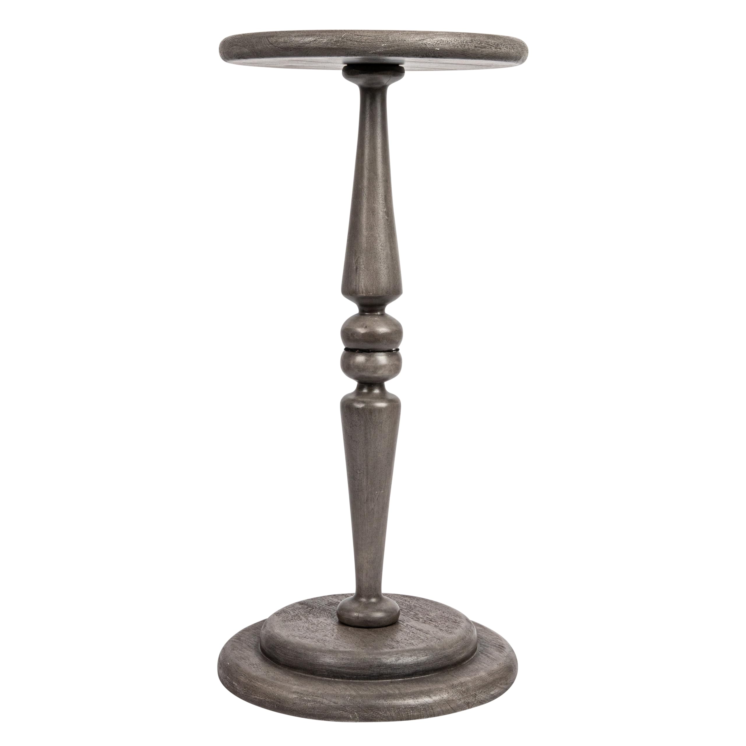 Creative Co-Op Bishop Pedestal Cocktail Side Table, Dove Grey