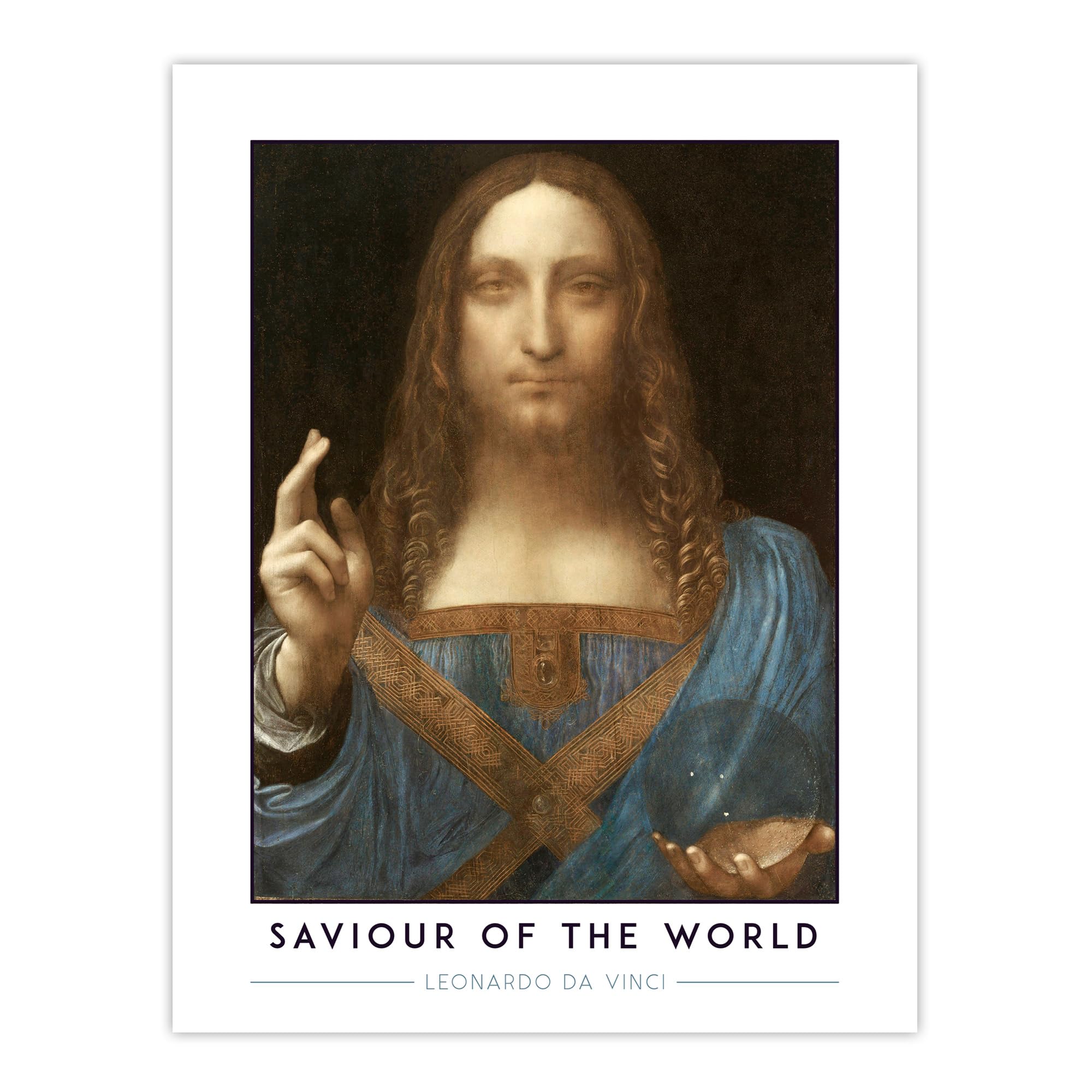 Artery8 Leonardo Da Vinci Saviour Of The World Salvator Mundi Living Room Extra Large XL Wall Art Poster Print