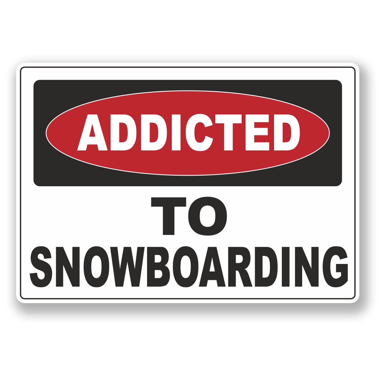Destinationvinyl Multi 2 X 10Cm Addicted To Snowboarding Vinyl Sticker Laptop Warning Funny #6529 (10Cm Wide X 7Cm Tall)