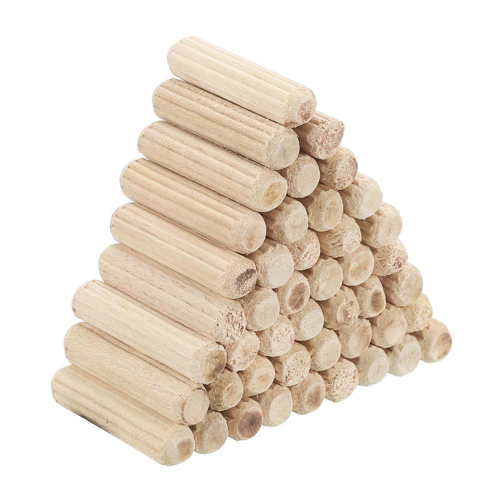 PATIKIL 3/16" x 4/5"(5 x 20mm) Wood Dowel Pins, 120 Pack Fluted Wooden Dowel Pin Straight Groove Rods for Furniture Door Art Crafts Projects — image 1