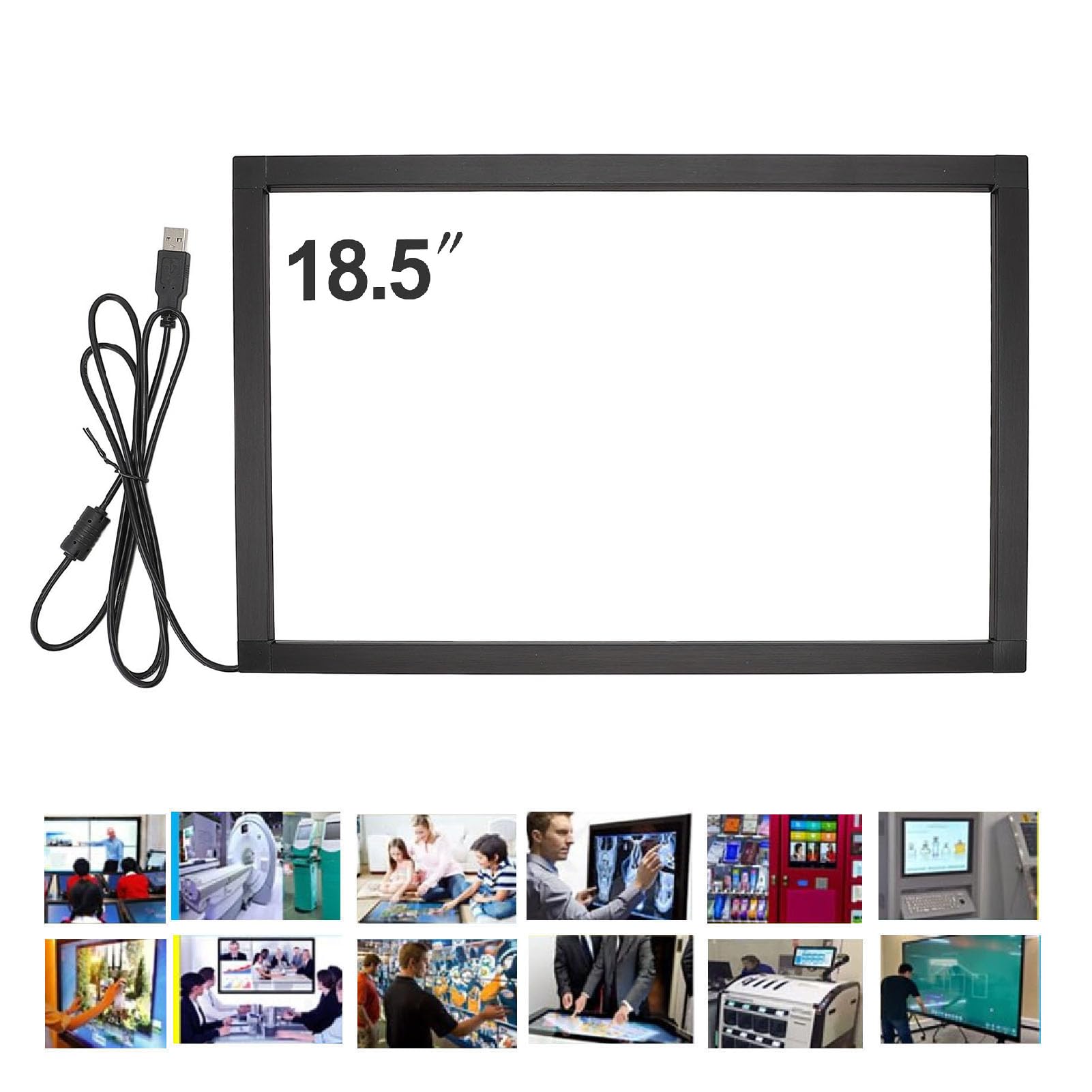 Infrarot Touch Frame Overlay Rahmen mit USB Schnittstelle, Interaktiver Plug and Play IR Touch Rahmen für Touch Whiteboards, Digital Signage Kioske, Intelligente Automatische