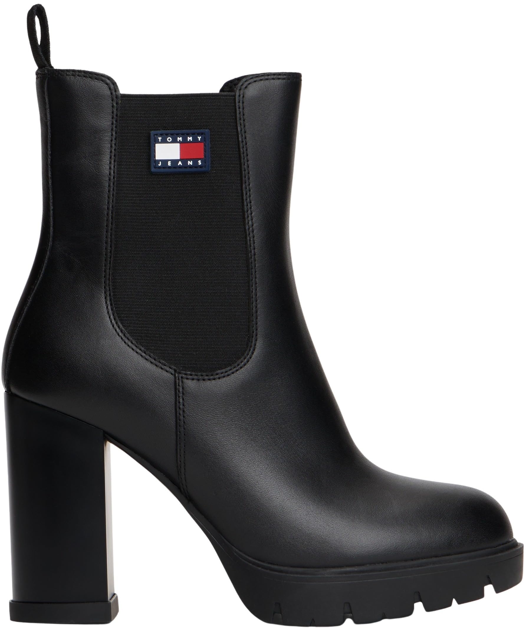 Tommy Jeans Donna Stivali Mezza Gamba Leather con Tacco