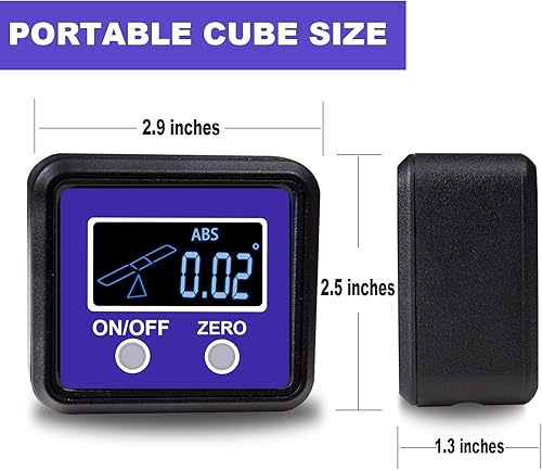 Miniatura 3 de Medidor de ángulo digital y transportador, buscador de ángulo digital con base magnética para carpintería, sierra de mesa, construcción, maquinaria