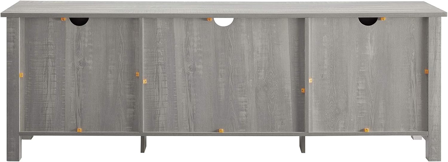 Walker Edison Ashbury Coastal Style Grooved Door TV Stand for TVs up to 80 Inches, 70 Inch, Stone Grey : Home & Kitchen