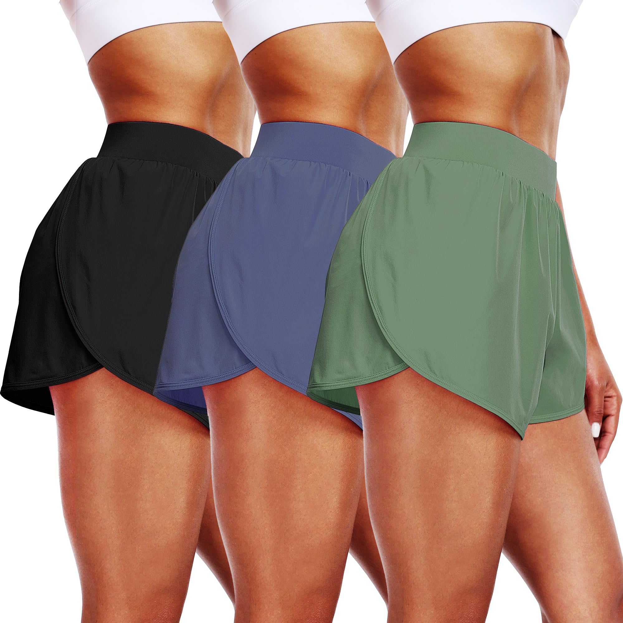 CADMUS 2 in 1 Women's Workout Shorts Athletic Gym Running Shorts with Compression Liner Brief