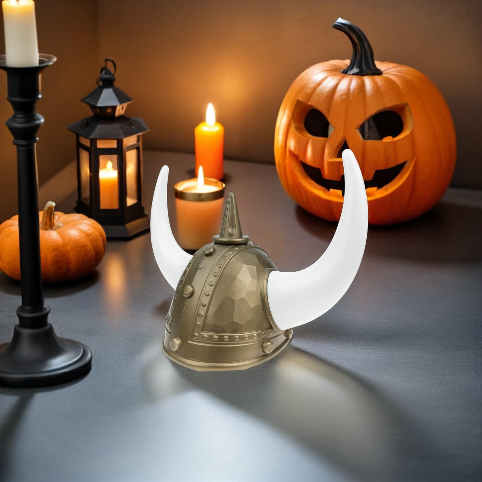 2 Pezzi Cappelli Viking con Corna Dorate e Argentate Accessori Costume per Festa di Halloween e Carnevale Cappello Pirata Norreno per Adulti Uomo Leggero e Facile da Indossare