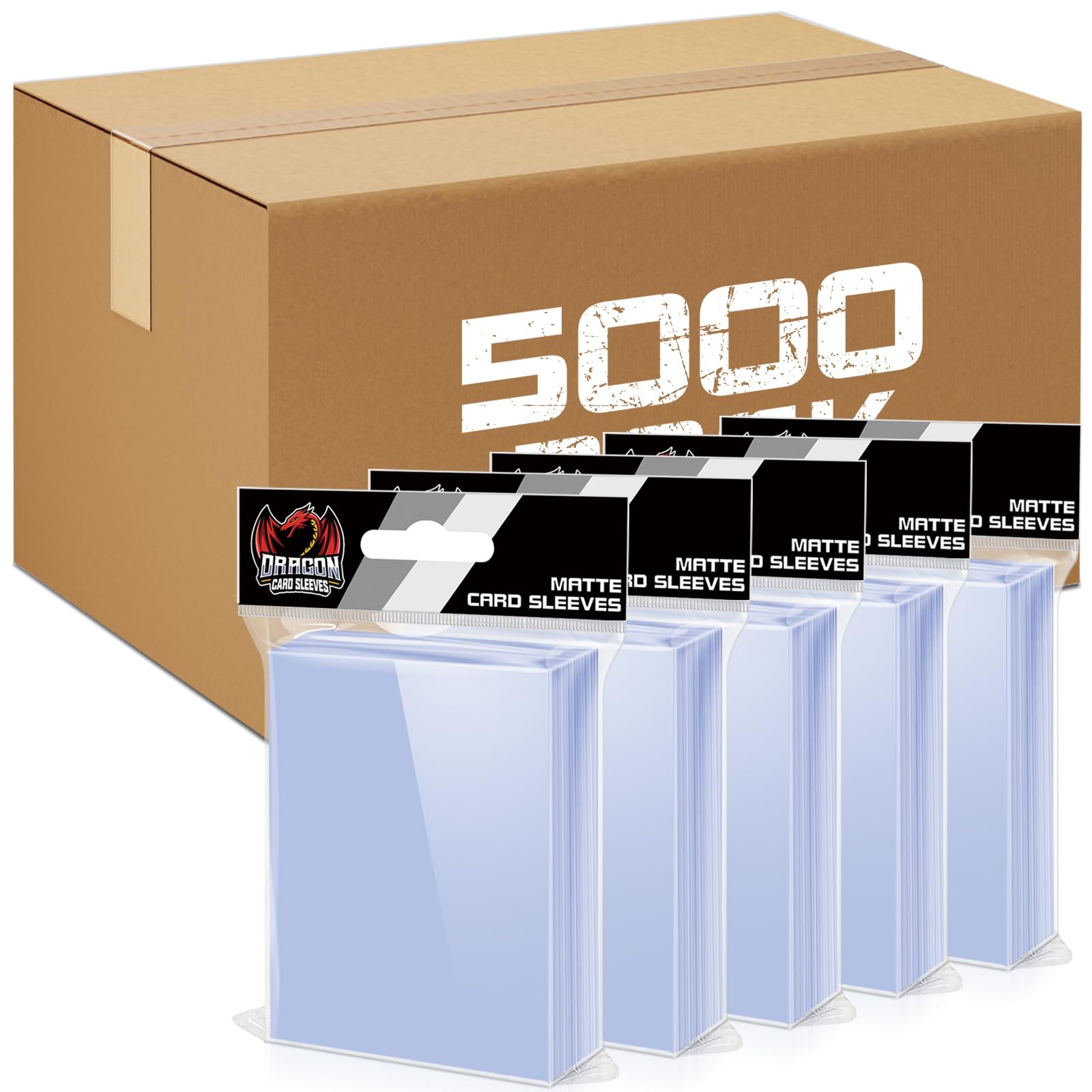 5000 Counts Card Sleeves for Trading Cards, Soft Clear Baseball Card Sleeves Plastic Card Protector for MTG, Football Cards, Sports Cards, Game Cards
