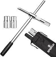 Vista 9 de Spurtar Llave de rueda telescópica extensible con abrazadera de rueda, llave de tuerca de rueda, herramientas de reparación de neumáticos, removedor