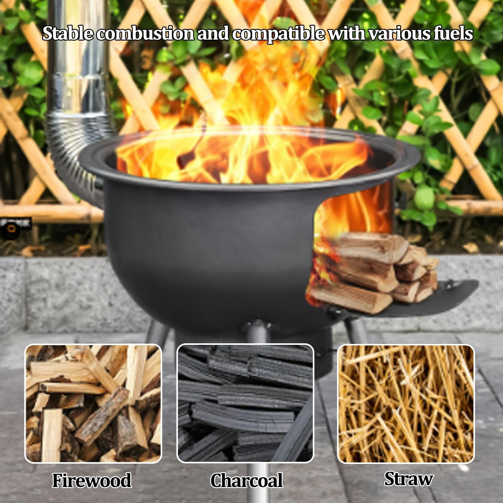 Fornello a carbone multifunzione, barbecue portatile a carbone