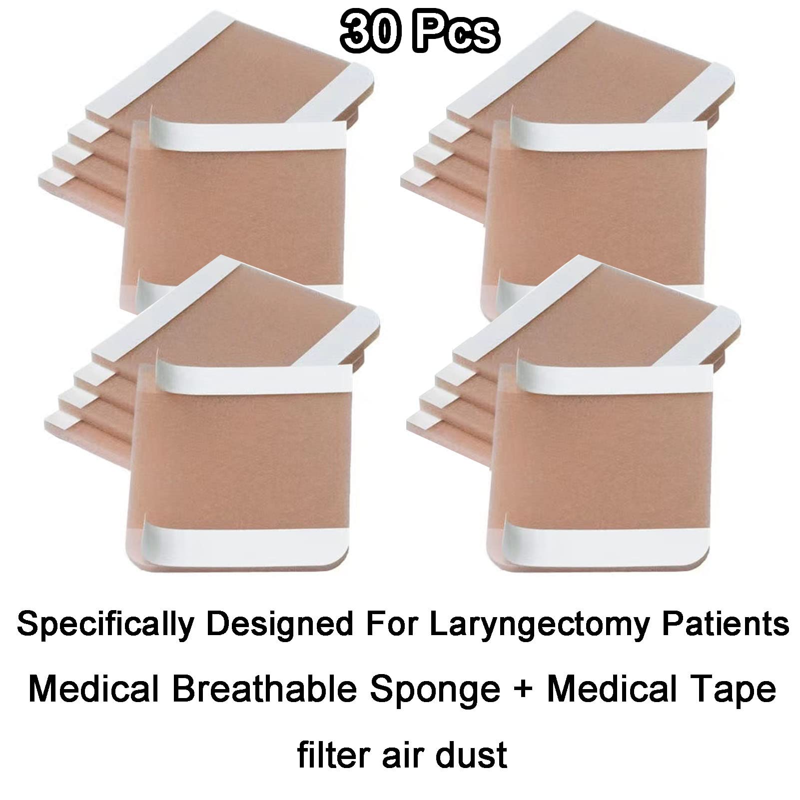 Bias&Belief Tracheostomia Collo Stoma della Protezione della Protezione Adesivi Traspiranti Antipolvere Salute E Sicurezza Medicazione della Ferita per Laryngectomy Tracheostomia,120 PCS