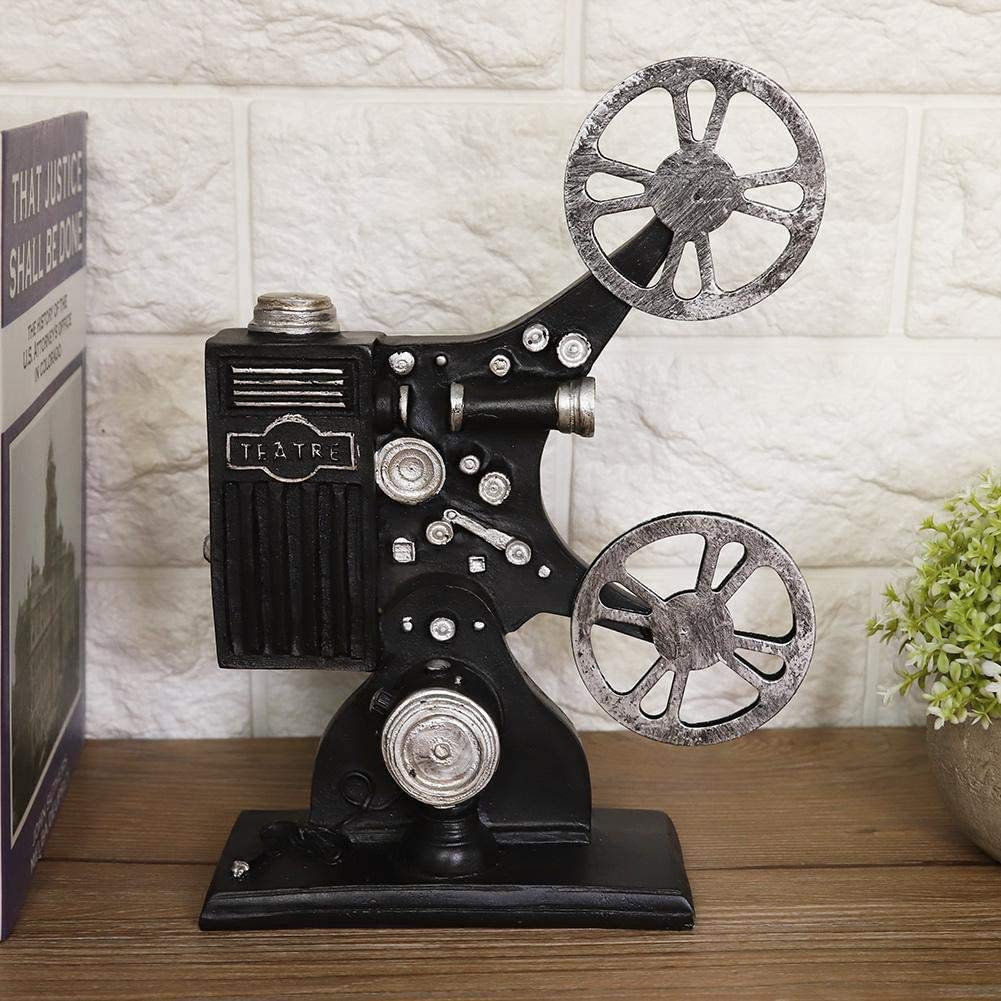 Modello di proiettore cinematografico, Proiettore di Film d'Epoca in Resina Proiettore Prop Modello di Artigianato Ornamenti Puntelli Decorazioni per la casa per Lo Studio