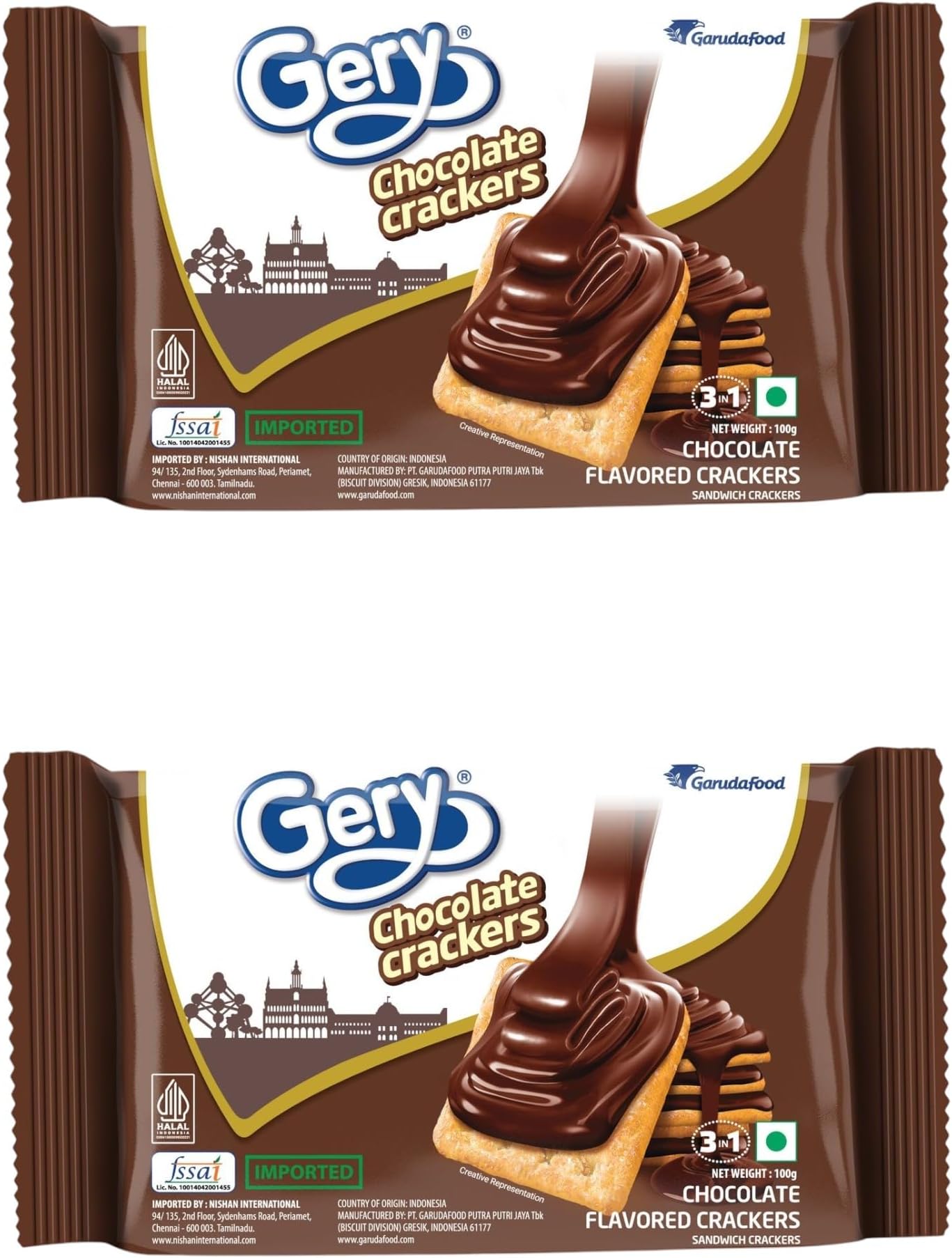 Gery Saluut Malkist Chocolate Cracker Biscuits,110 Gram (Pack Of 2)