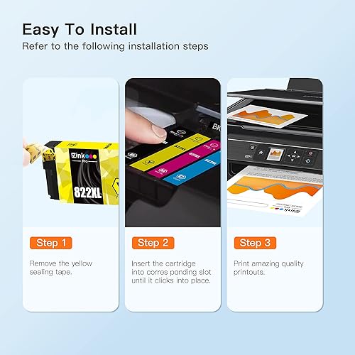 Miniatura 5 de 822XL 822 XL Cartuchos de tinta remanufacturados de repuesto para cartuchos de tinta Epson 822XL 822 T822 Uso para Workforce Pro WF-3820 WF-4833