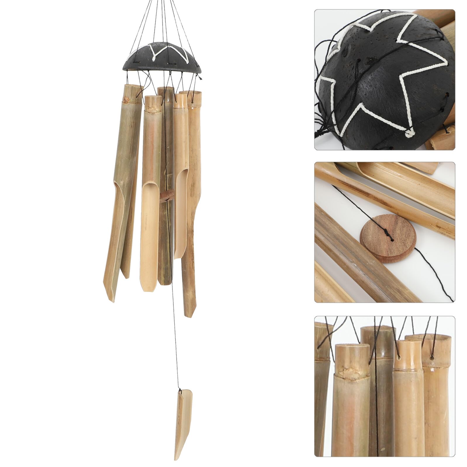Abaodam Campanelli Eolici in Bambù Grandi Per Esterni, Decorazioni Patio e Cortile, Campanelli Eolici Boho Con Melodia Rilassante, Resistente Bambù Naturale Per Giardino e Inaugurazione Casa
