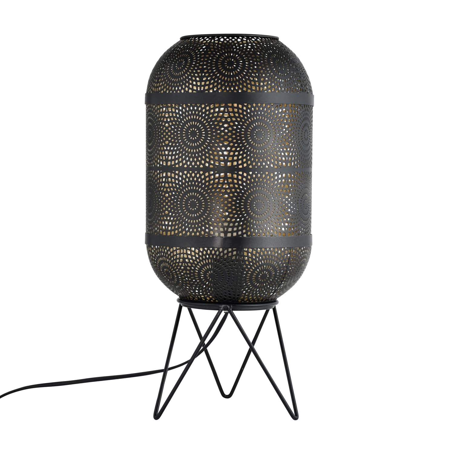 Marrakesch-Tischlampe Im Boho-Stil: 47 Cm Hoch, E27-Fassung, Metall In Weiß-gold – Perfekt Für Wohnzimmer & Schlafzimmer