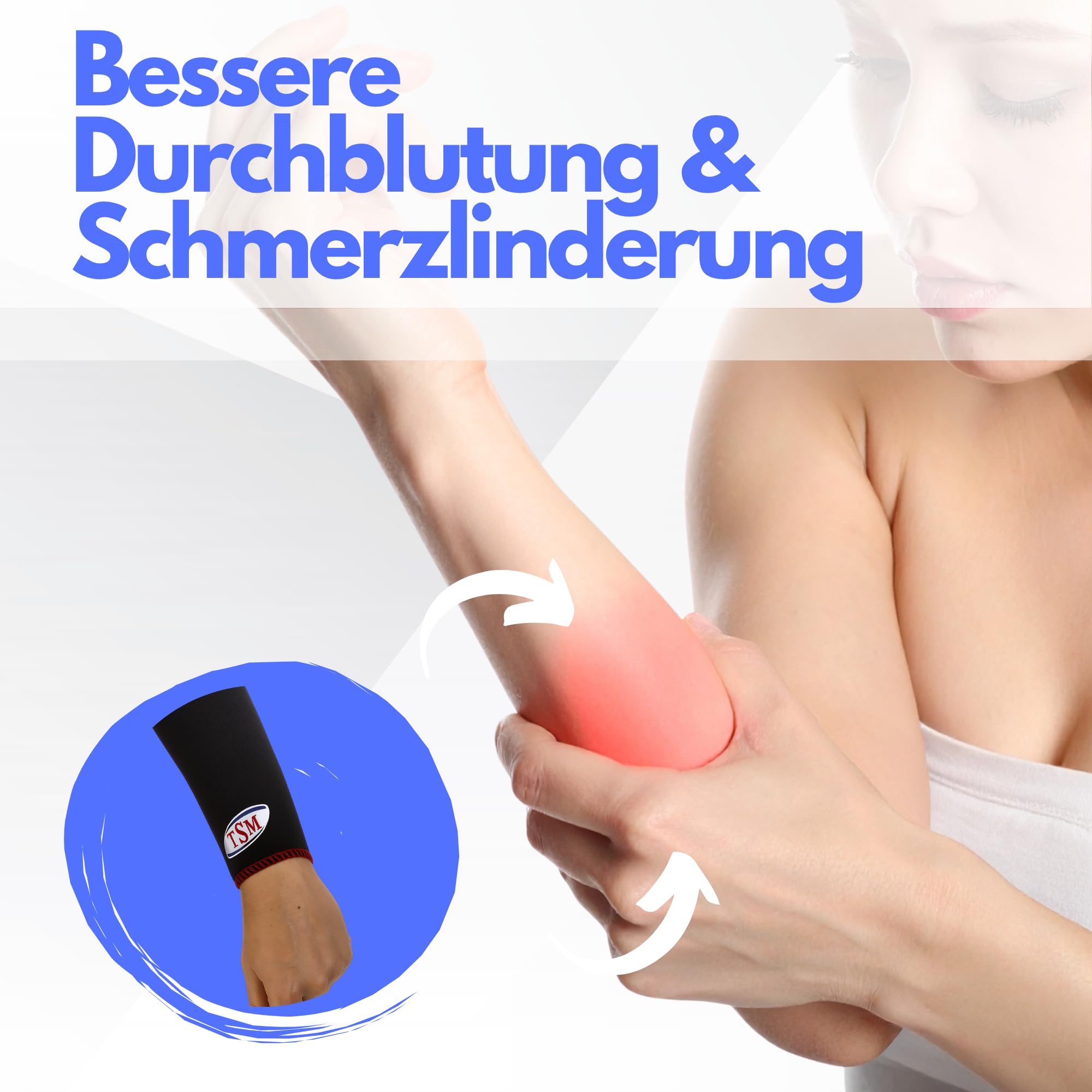 TSM Unterarmmanschette aktiv | Neoprenbandage für Schutz, Durchwärmung | Vorbeugung bei Überlastungen | Sport & Arbeit | Artikelnr 2111 | Made in Germany | 1 Stück, Größe M