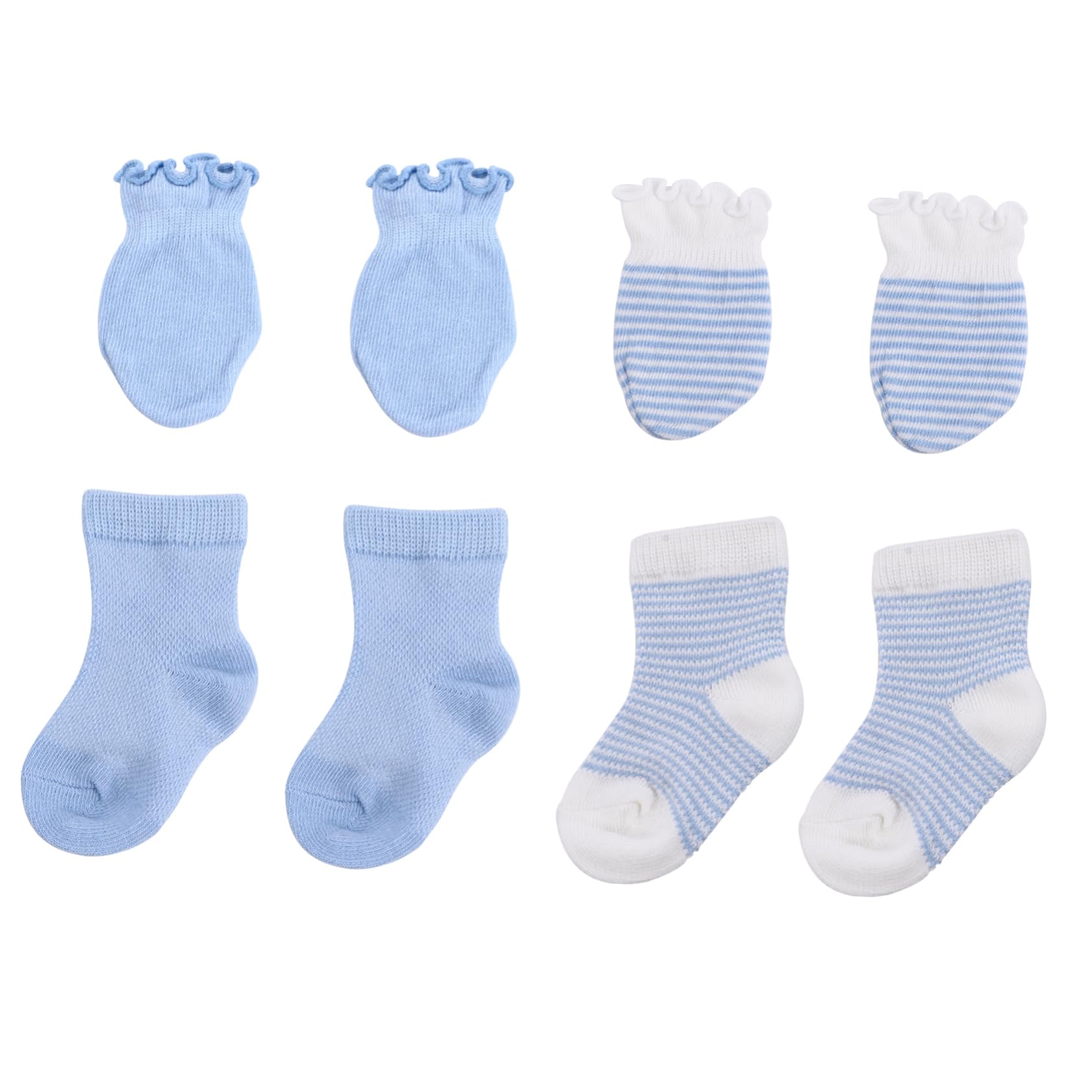 Ipetboom 4Pairs Adorable Socks and Gloves Comfortable Newborn Ankle Socks Mittens for present for Showers