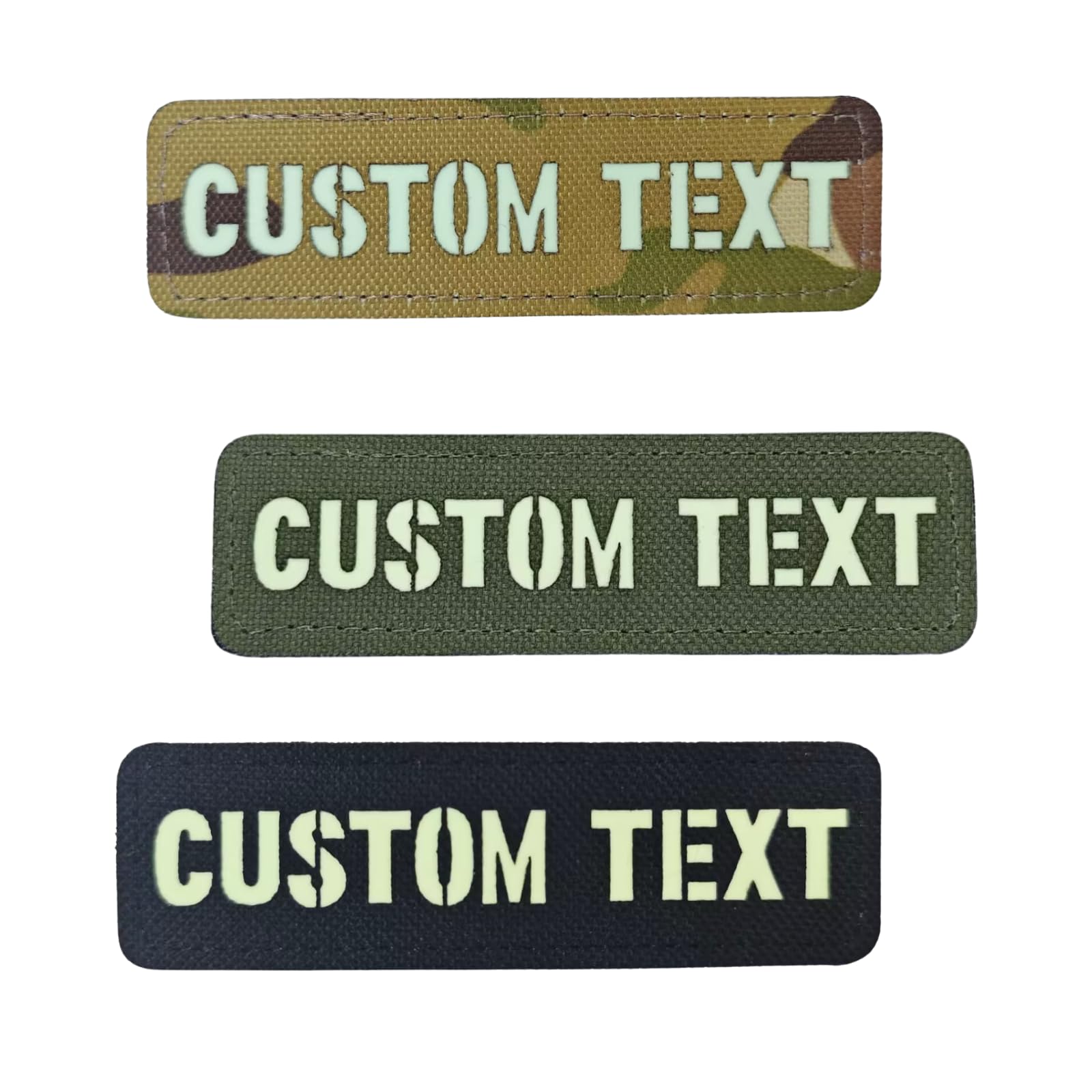 2pcs Custom Reflective Name Small Patch with Hook and Loop Backing,Personalized Badge Appliqué for Clothing and Backpac
