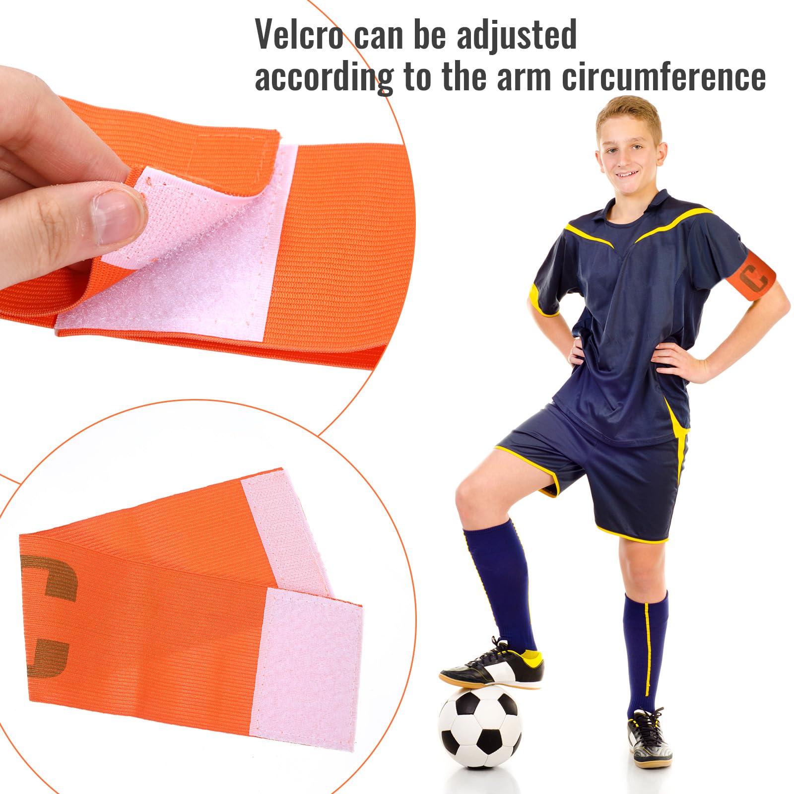 Fußball Kapitänsbinde Aus Nylon – Verstellbar, Waschbar, In 6 Farben, Für Kinder & Erwachsene