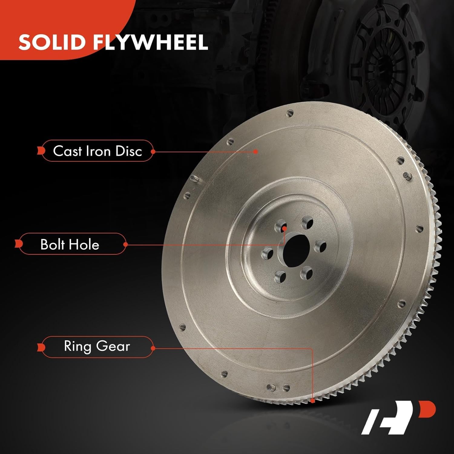 A-Premium Clutch Flywheel Compatible with Nissan Frontier 1998-2004, Pickup 1995-1997, Xterra 2000-2004, 720 1983-1986, D21 1986-1994, 2.0L 2.4L, 6 Bolt Holes, 120 Teeth, Replace# 1231047R01