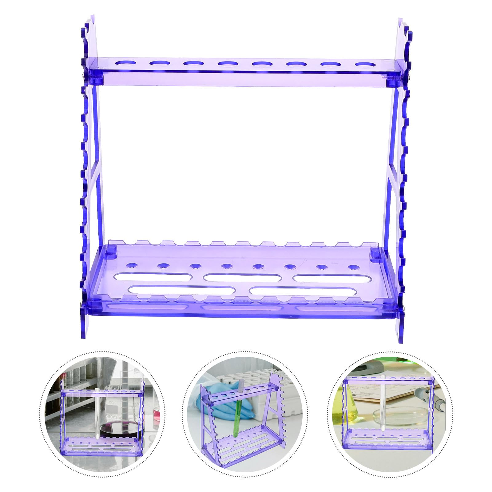 Support de Pipette en Ps Pourpre Détachable, Support T Incliné | Nettoyage Facile, Rack de Stockage pour Laboratoire, Accessoire pour Expérience, Usage Multi-pipettes