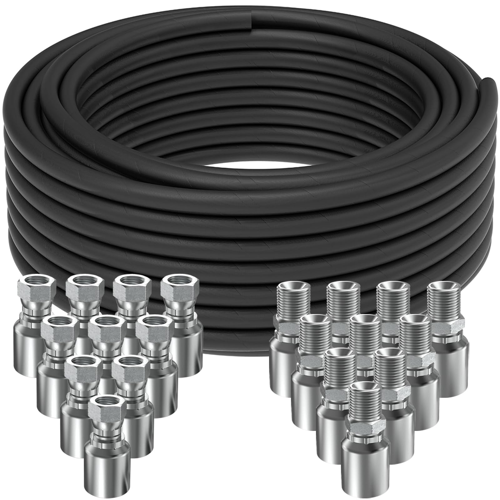 CAMUUN 50 Ft 3/4 Hydraulic Hose with Fittings Kit