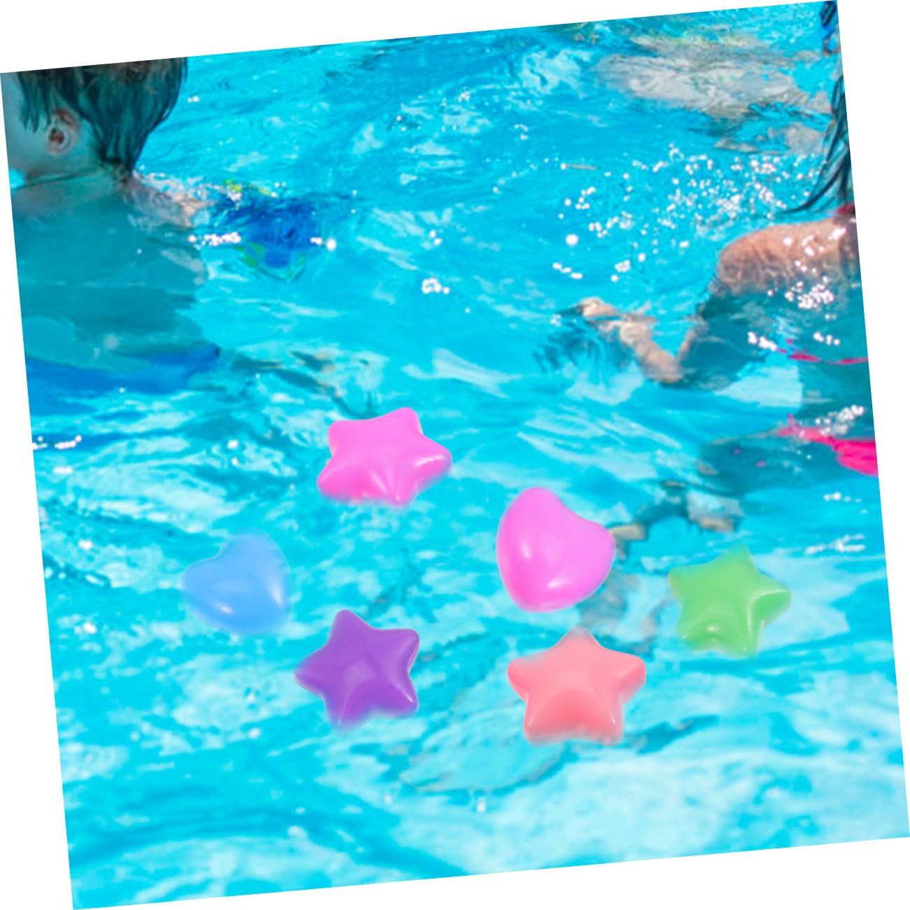 SUPVOX 80 Palline da Piscina a Forma di Stella e Cuore, 80 Pezzi in Pe Leggere per Piscine per Ragazzo Ragazza, Gioco Educativo per Riconoscere i Colori in Piscine e Feste