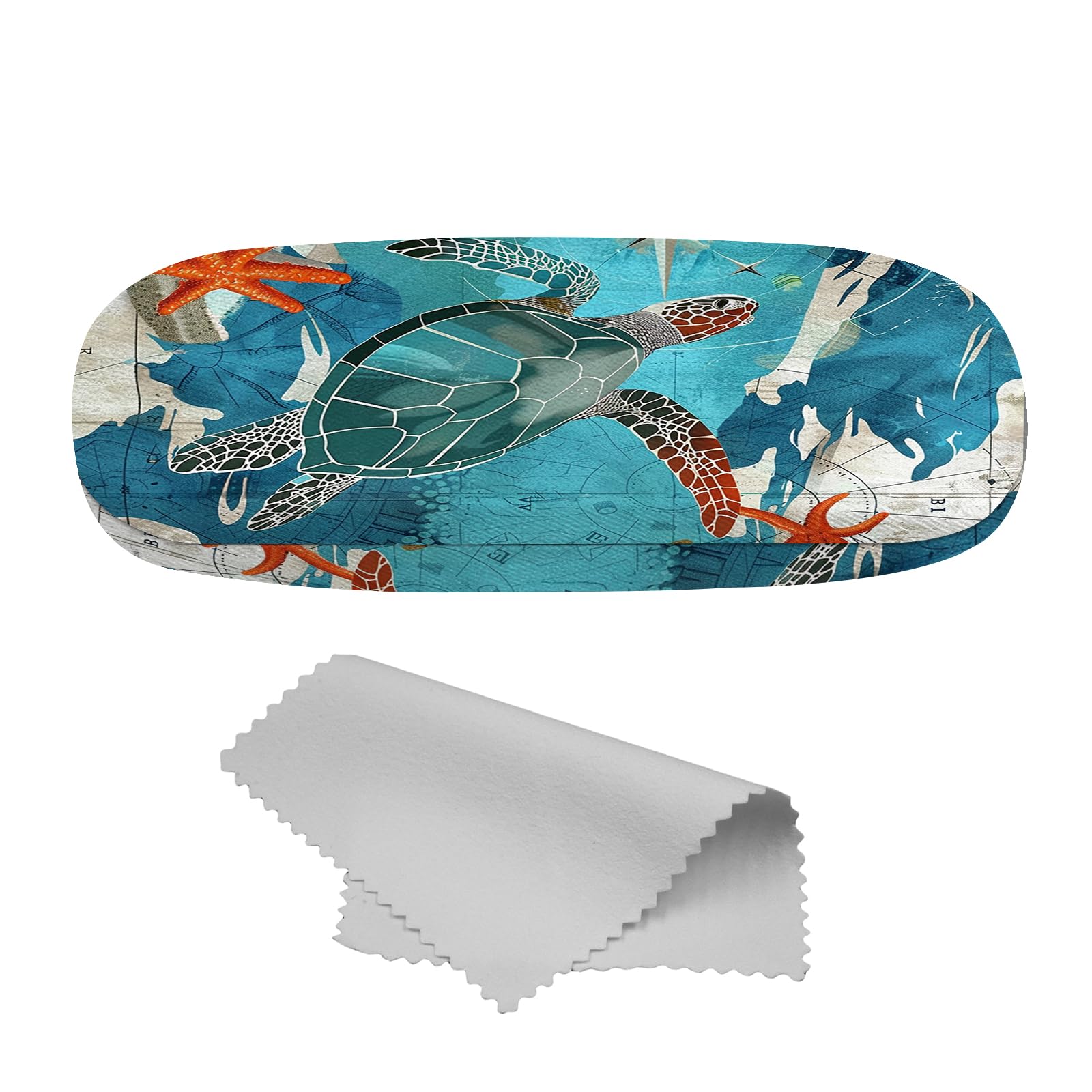 Glasses Case Hard Shell Eyeglass Portable Glasses Eyeglasses Holder Box with Cleaning Cloth Women Girls Men Cute