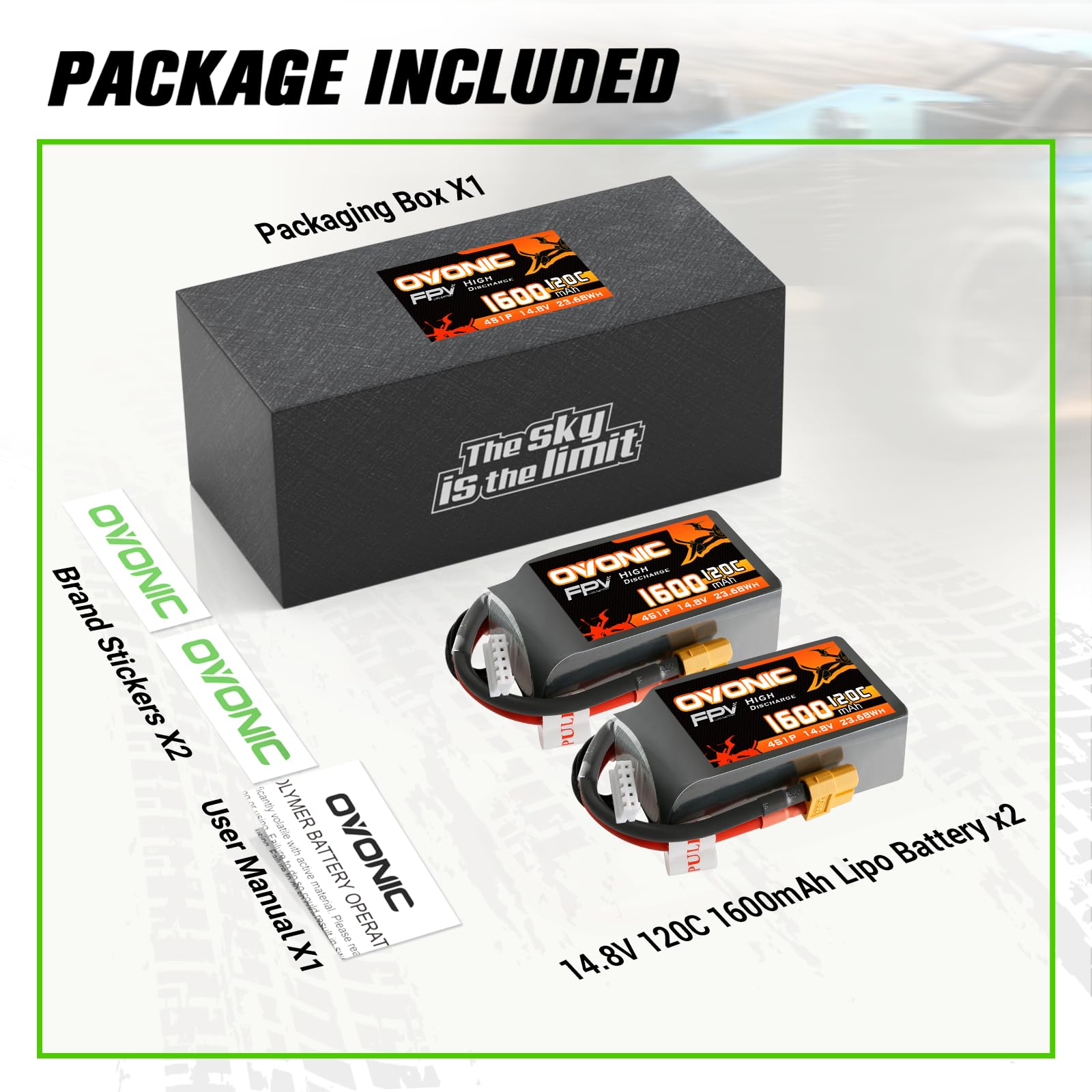 Amazon.com: OVONIC 4S 1600mAh Lipo Battery 14.8V 120C Battery with