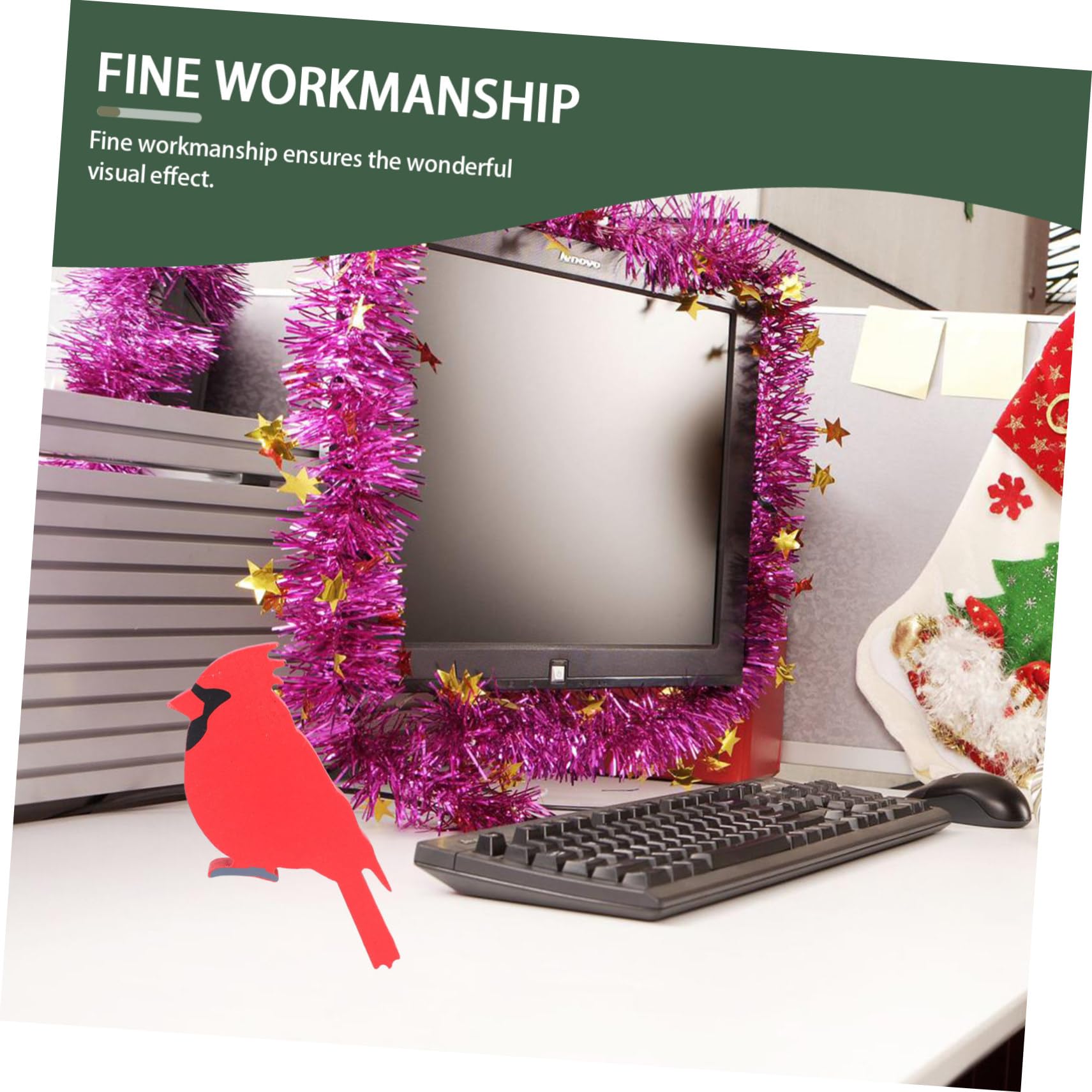 Cabilock 5 Sätze Vogel Aus Holz Mini-Weihnachtsbaum Weihnachtslichter Kardinale Außendekoration Weihnachtshaus Weihnachtsaufbewahrung Fuchs-Ornament Christbaumschmuck Rot 4 Stück * 5