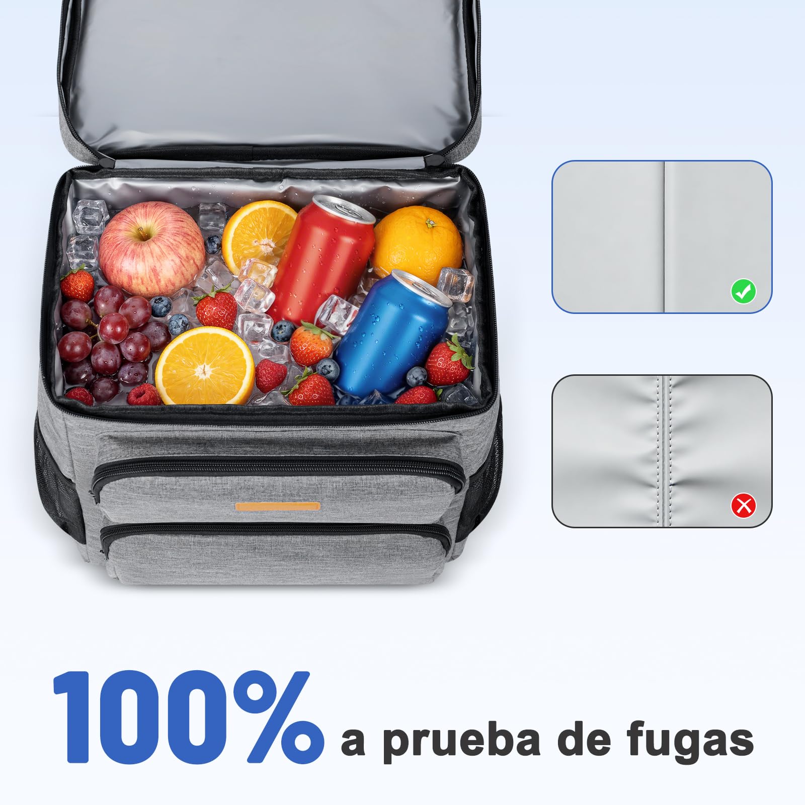 Mochila Nevera Isotermica Neveras Portatil 33L Gran Capacidad Bolsa Térmica, Mochilas Termica Porta Alimentos Cestas Impermeable Portatil para Playa, Picnic, Viaje, Camping, Barbacoa