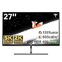 KTC Monitor 5K 27 pollici | Modalità doppia 5K (5120×2880) @60Hz ,  2K@160Hz | 99% DCI-P3, 100% sRGB, ΔE＜2 | 1 x USB C a funzione completa, 2 x USB A 3.0 | HDR400 | Compatibile con Mac Mini