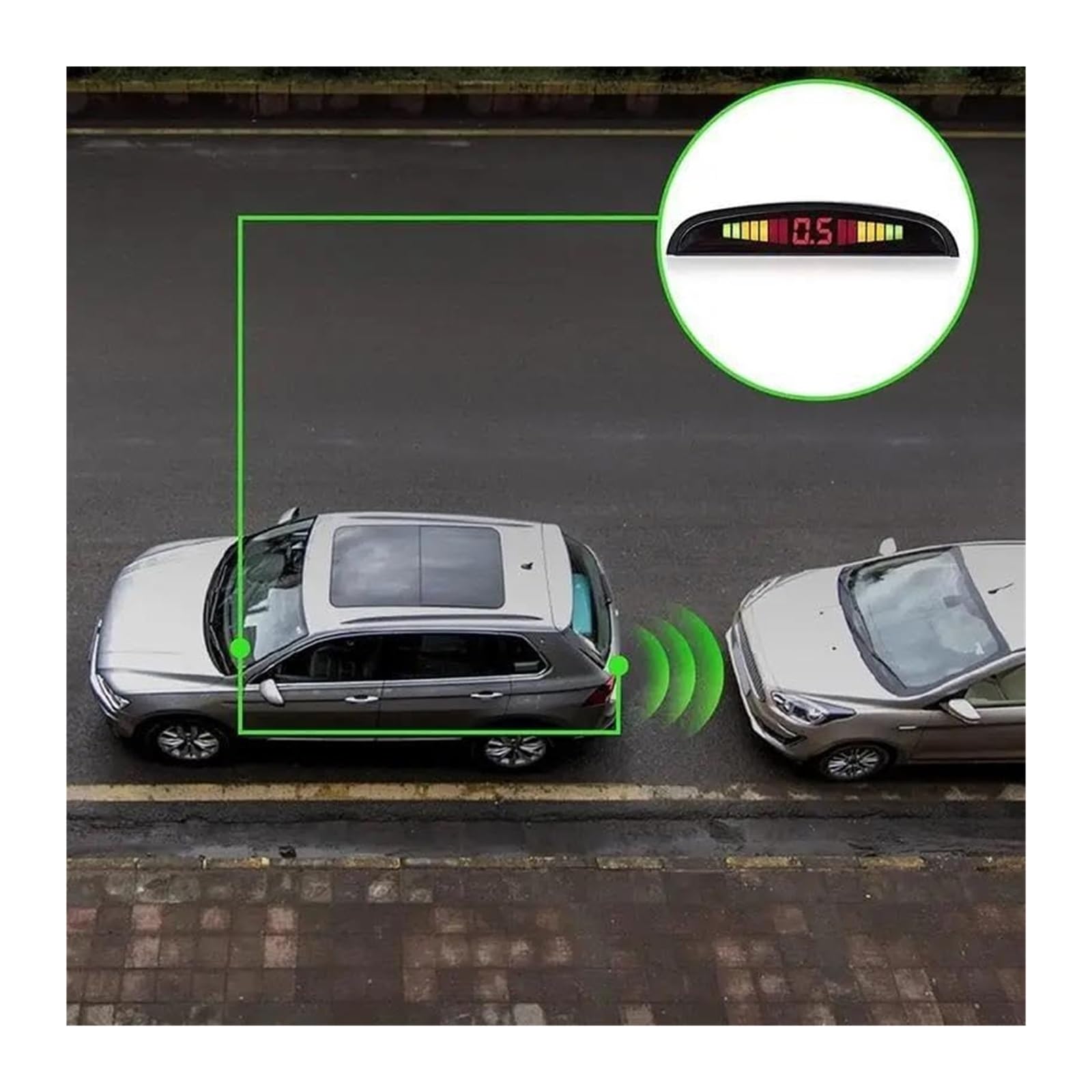 Radar Recul Voiture Capteurs Stationnement Détection Distance Obstacle Pièces Réparation Parktronic Aide Au Stationnement(Blanc)