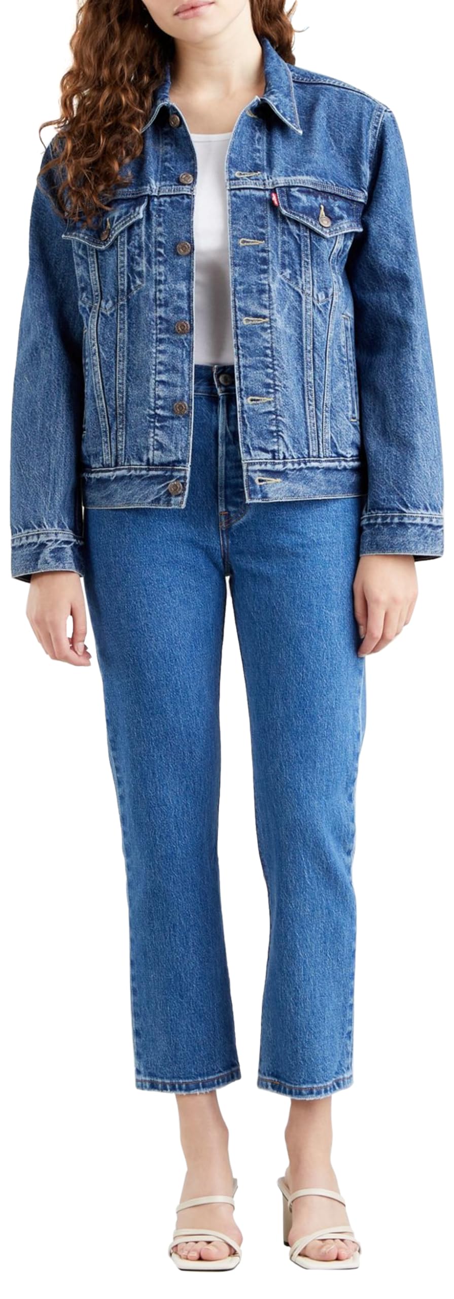 Levi's Jeans da Donna 501 Crop High Rise, Straight Fit