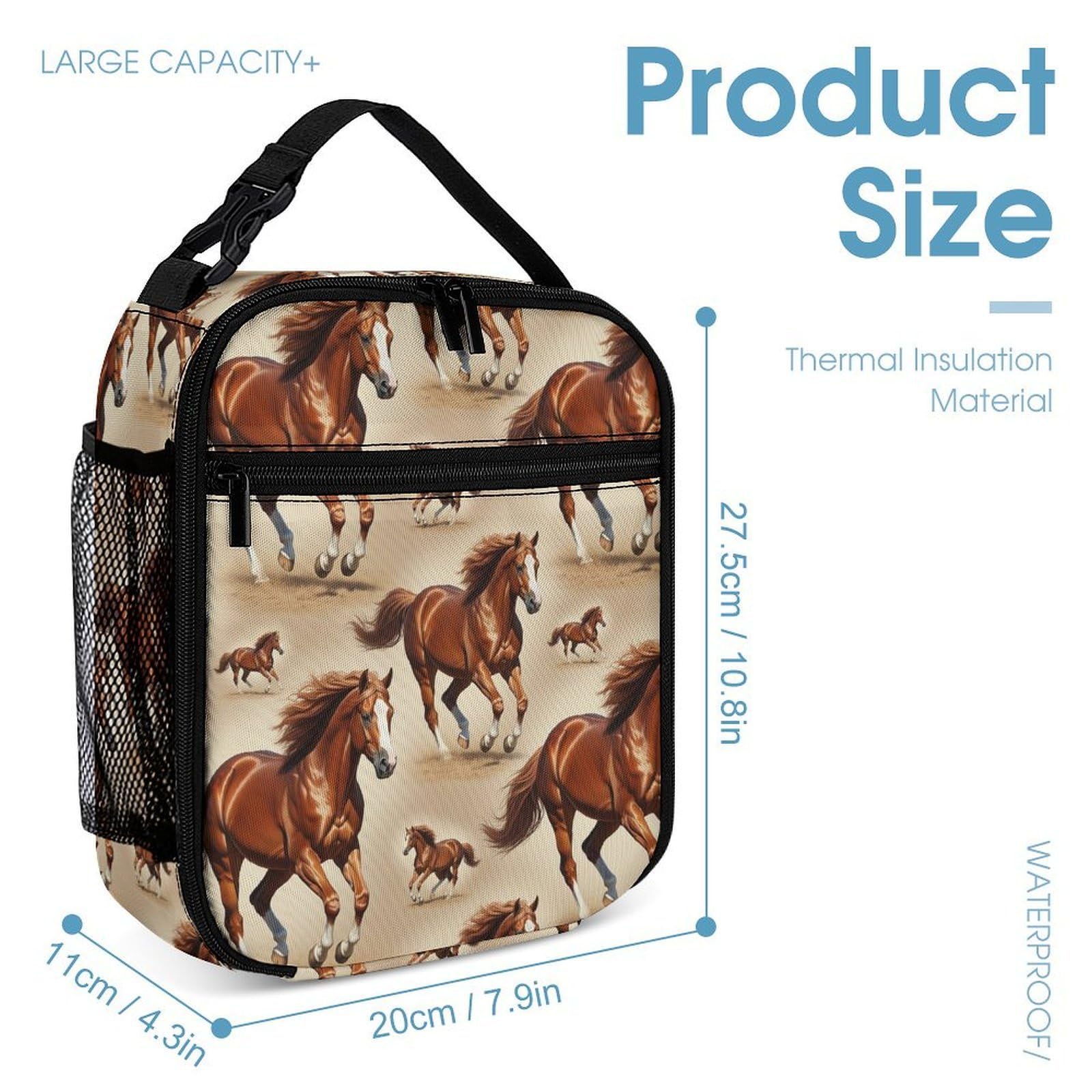 Juego de mochila de viaje con bolsas para el almuerzo y neceser Caballo (16) Caja de almacenamiento para mochila