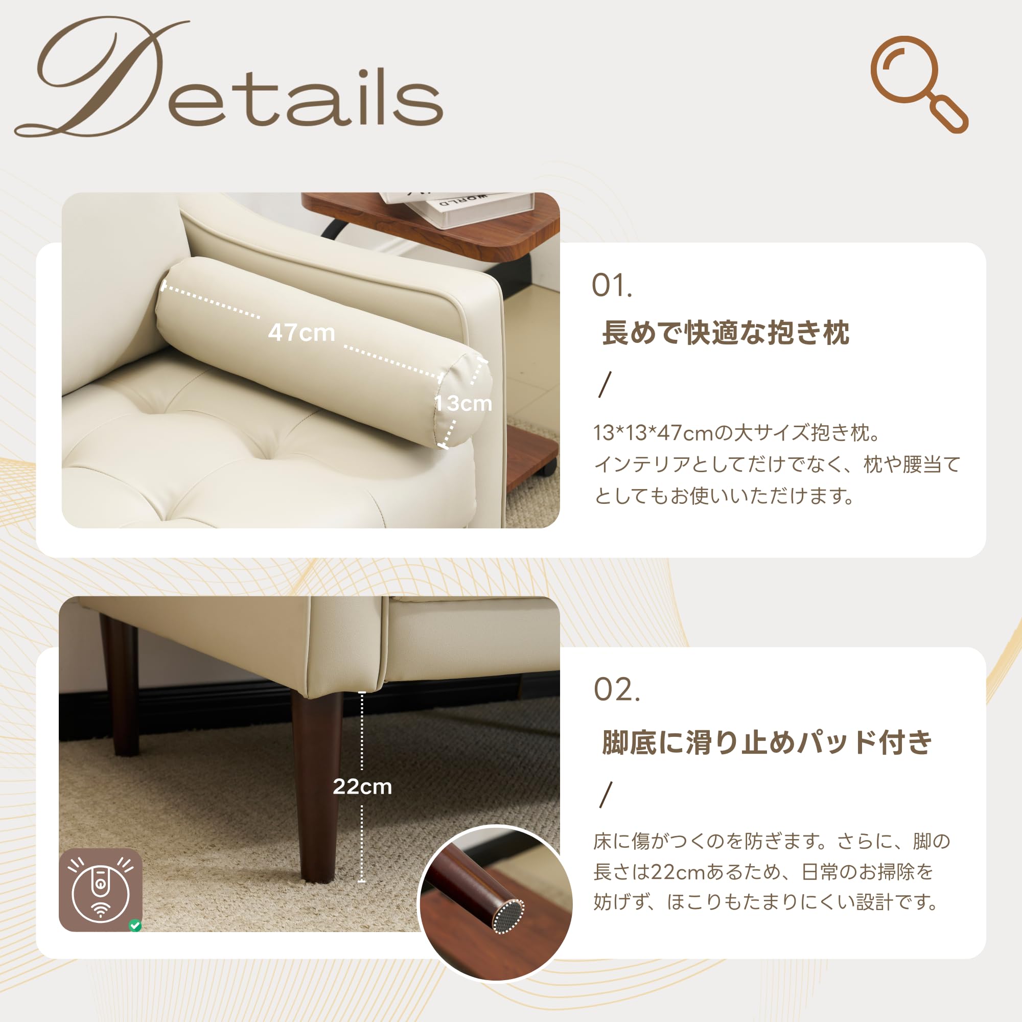 Amazon｜ソファー 3人掛け ワイド幅171cm カウチソファ PUレザー