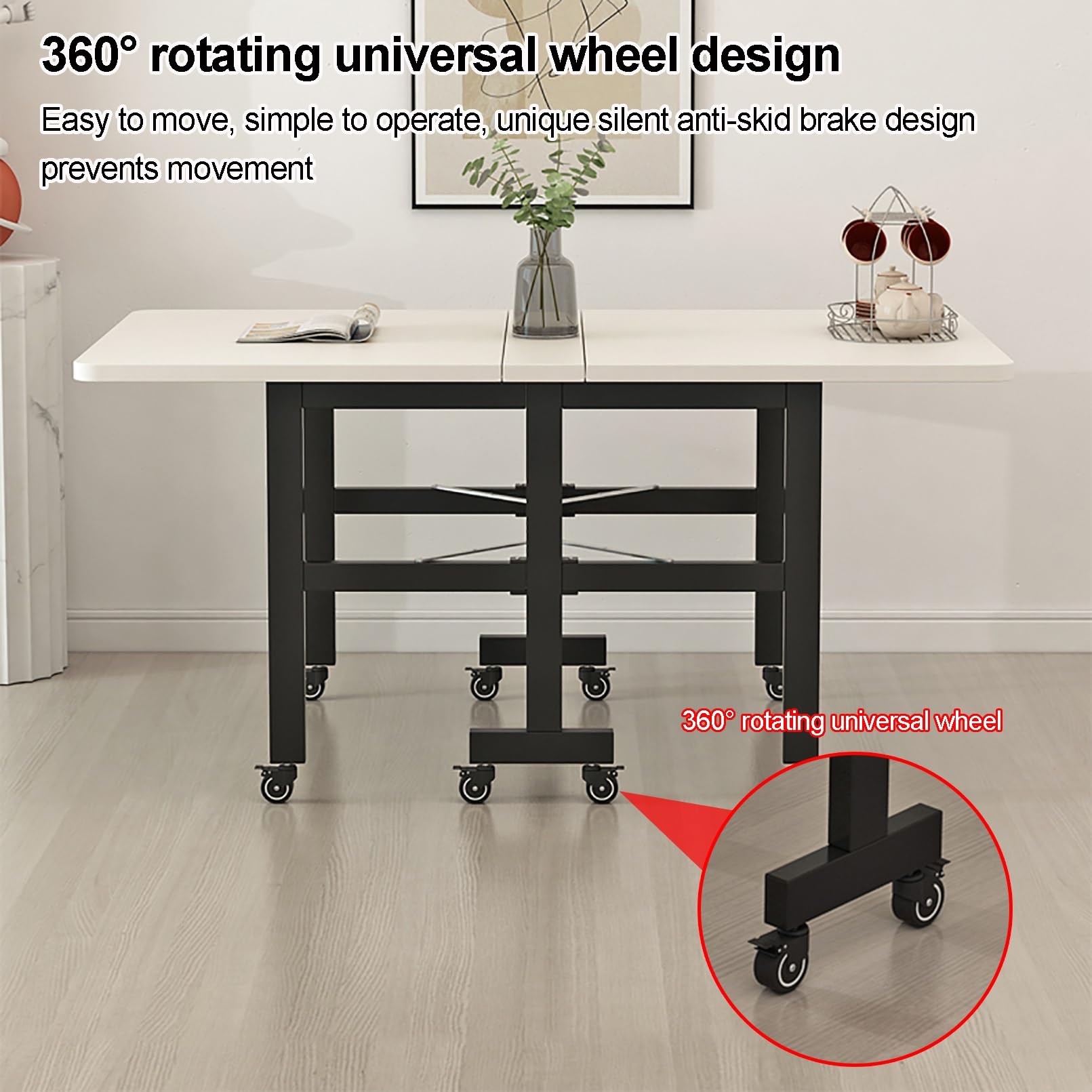 Amazon｜移動式折りたたみテーブル 移動可能で伸縮可能なキッチン